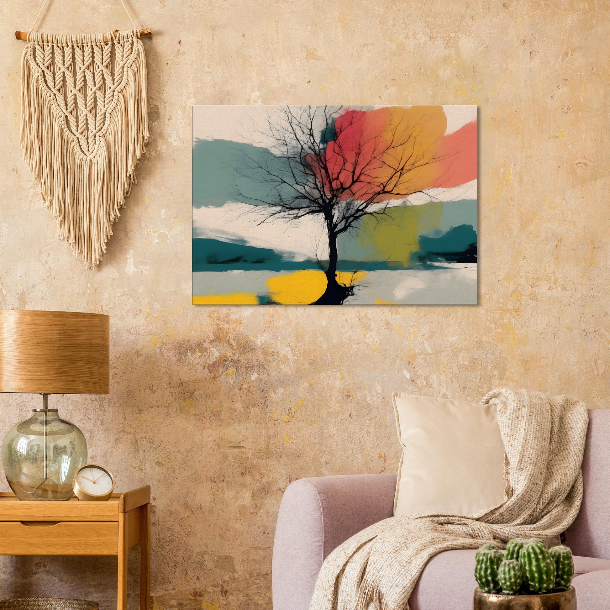 Ethereal Tree Canvas Print - Minimalist Abstract Wall Art