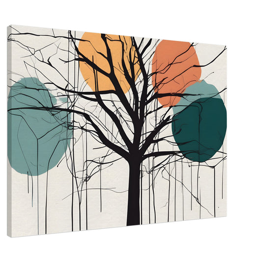 Whimsical Tree - Minimalist Abstract Canvas Art for Modern Spaces