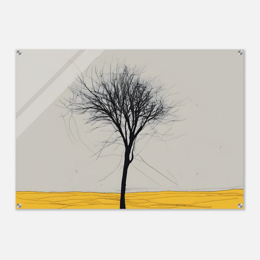 Tree of Solitude - Minimalist Abstract Wall Art