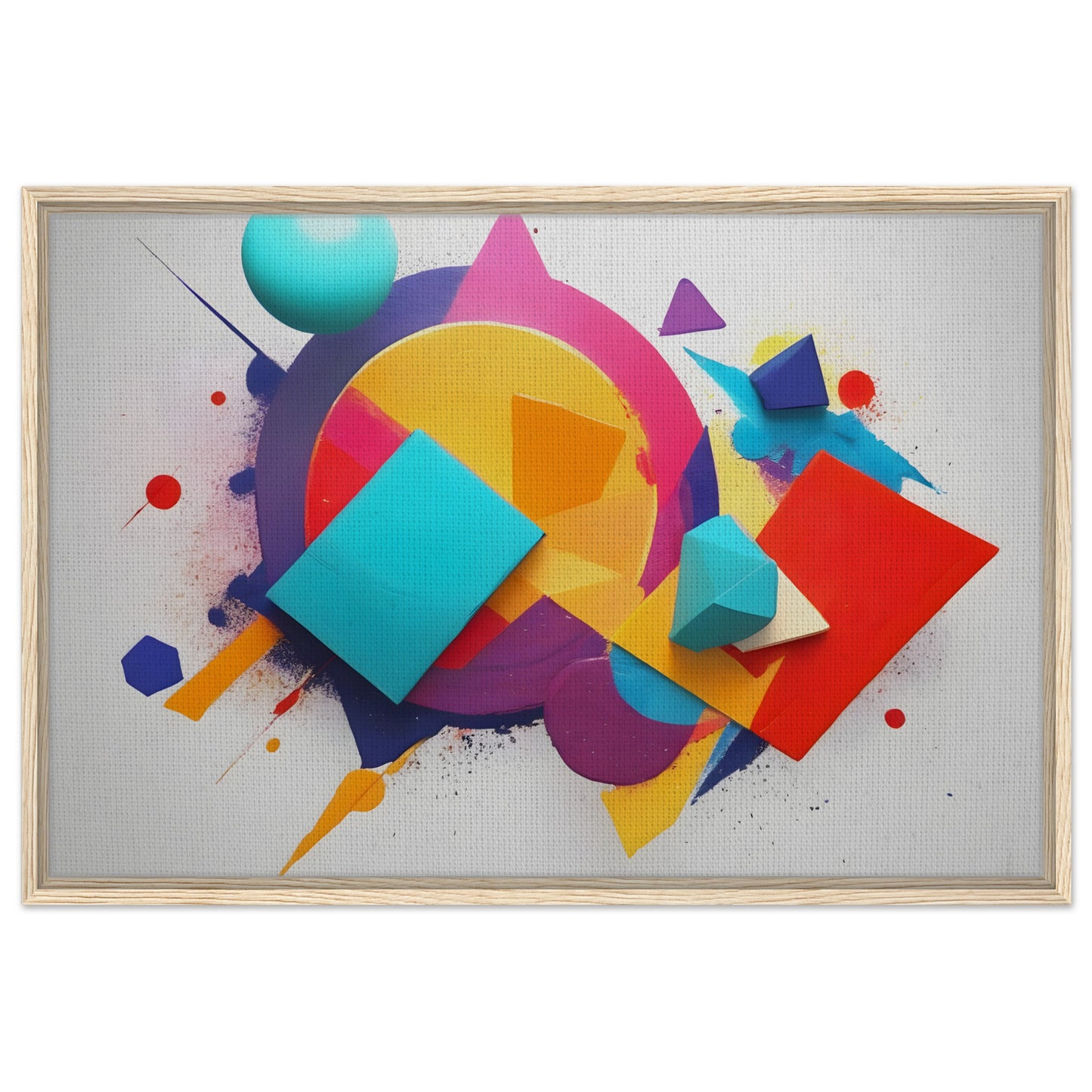 Vibrant Geometric Harmony - Abstract Minimalist Canvas Art