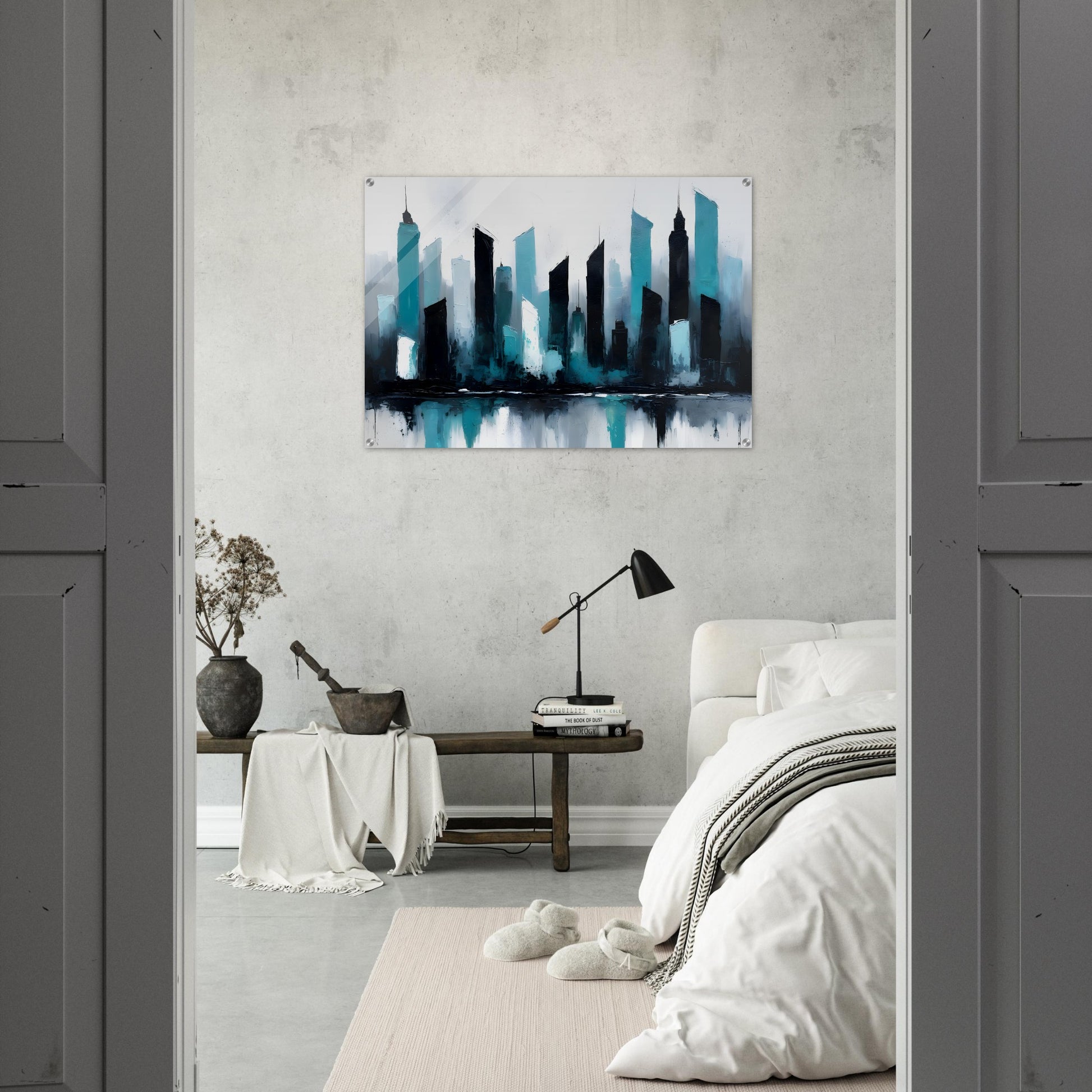 Chic Skyline Acrylic Wall Art - Modern Urban Design