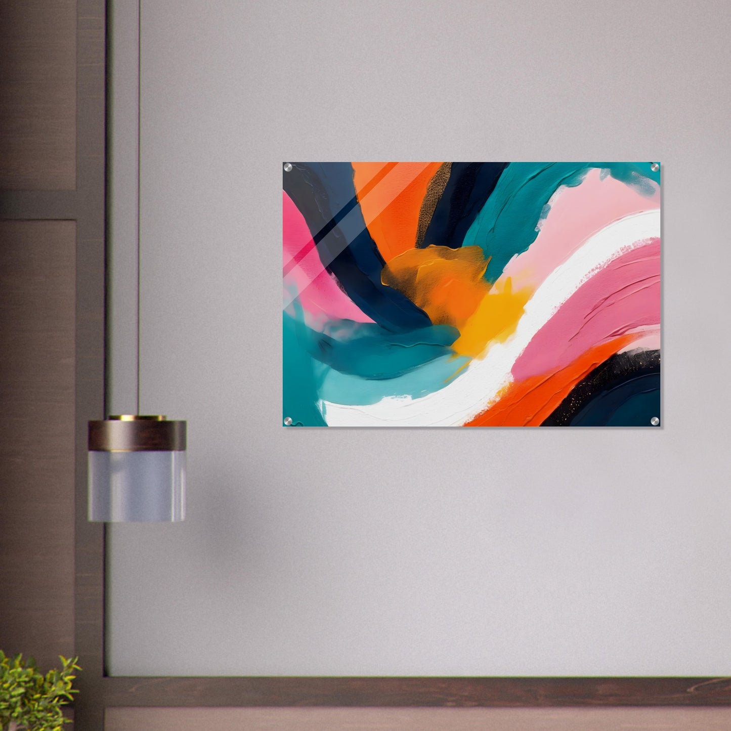 Luminous Waves: Minimalist Abstract Acrylic Print