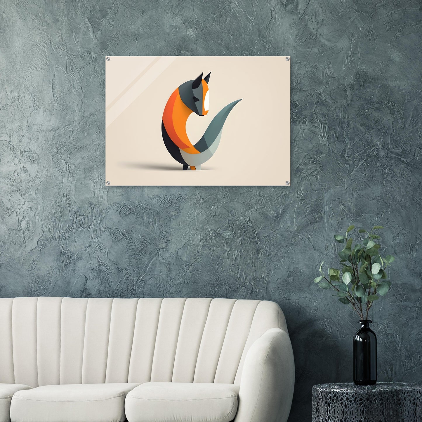 Whimsical Fox - Unique Minimalist Abstract Wall Art