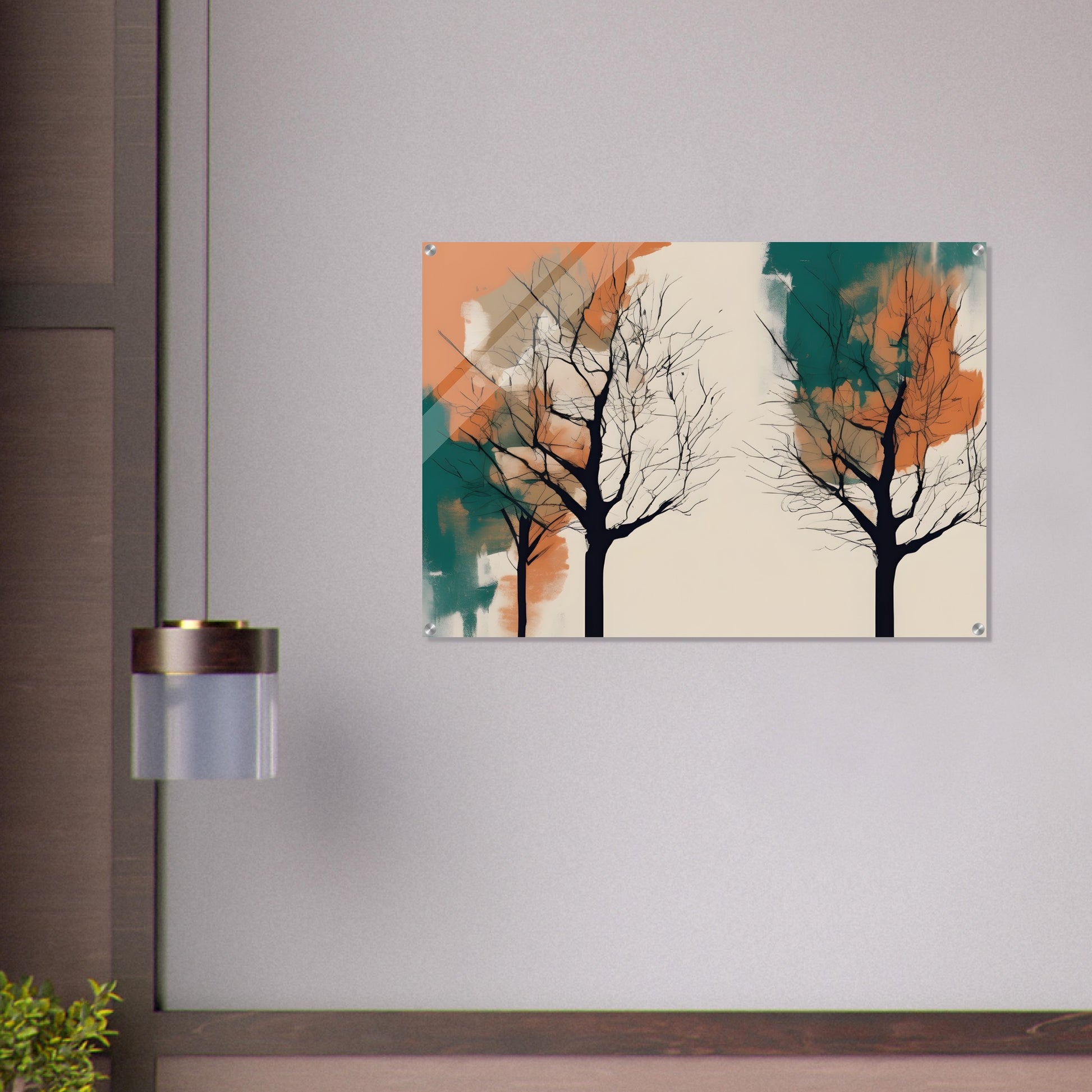 Whimsical Nature - Minimalist Abstract Trees in Warm Hues