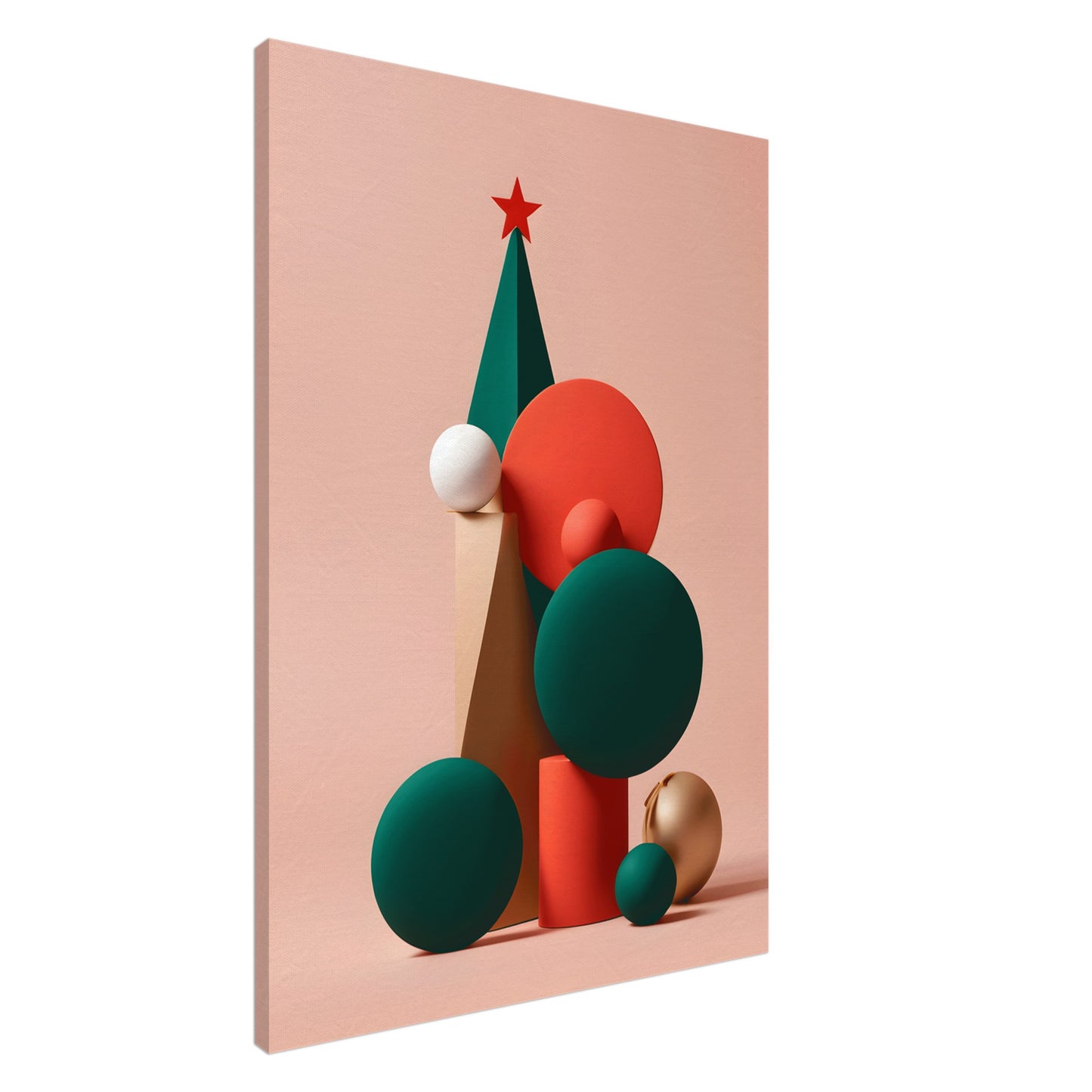 Whimsical Layers - Minimalist Abstract Christmas Art