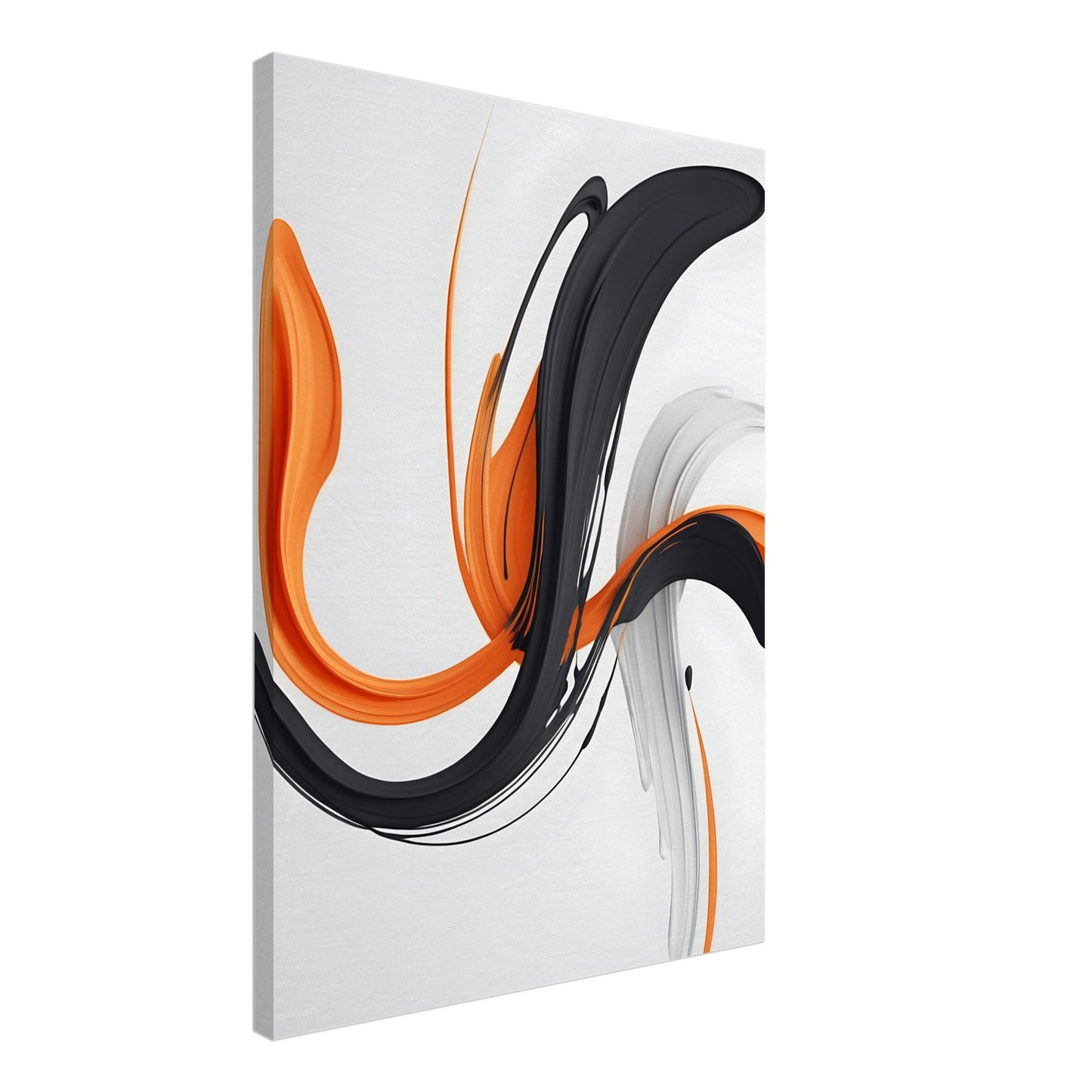 Minimalist Abstract Canvas Print in Black and Orange