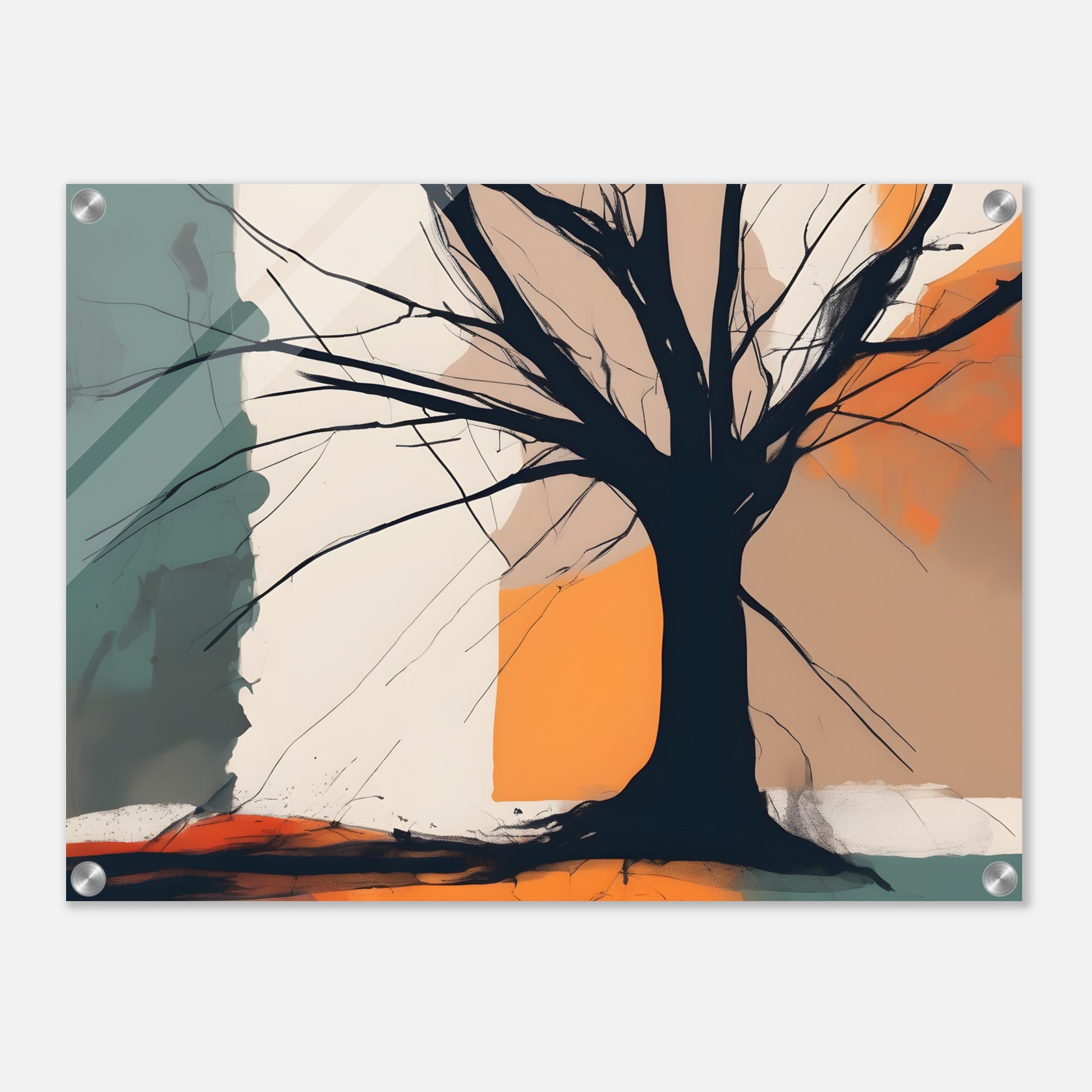 Tree Silhouette Abstract Art | Minimalist Acrylic Print