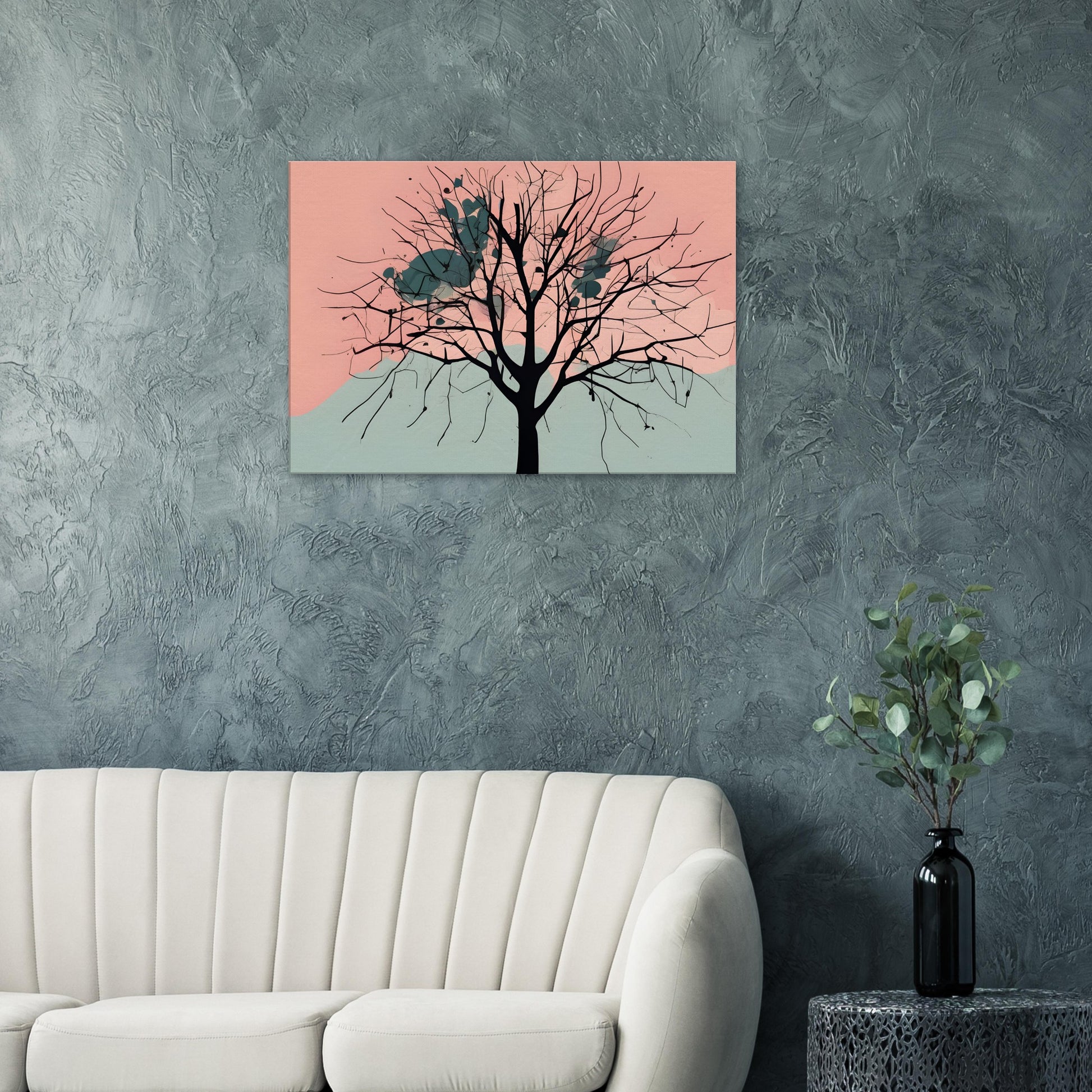 Solitary Essence - Minimalist Abstract Tree Art for Modern Decor