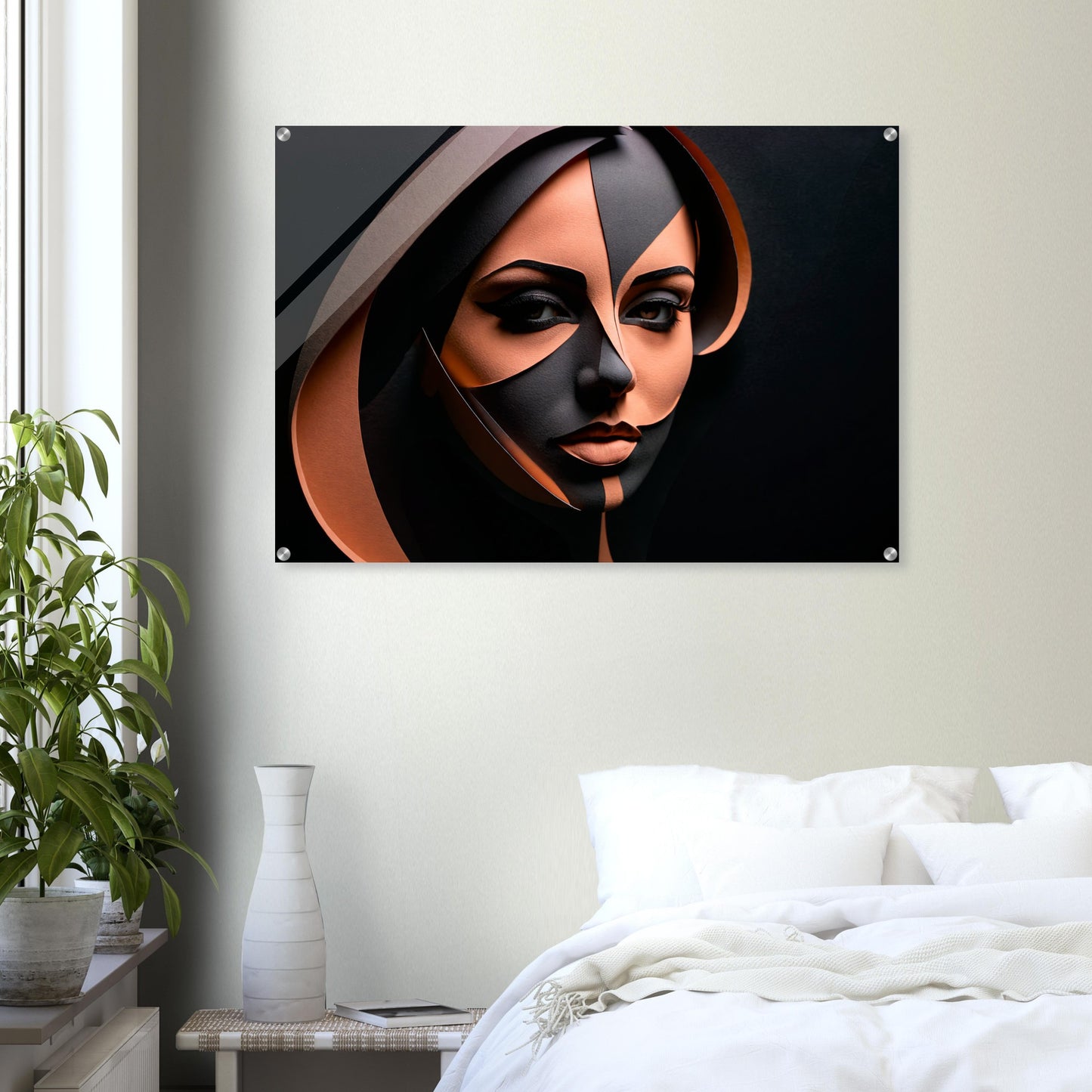 Acrylic print, plexiglass, wall art,Layers of Perception 3 - Paper Realms Collection