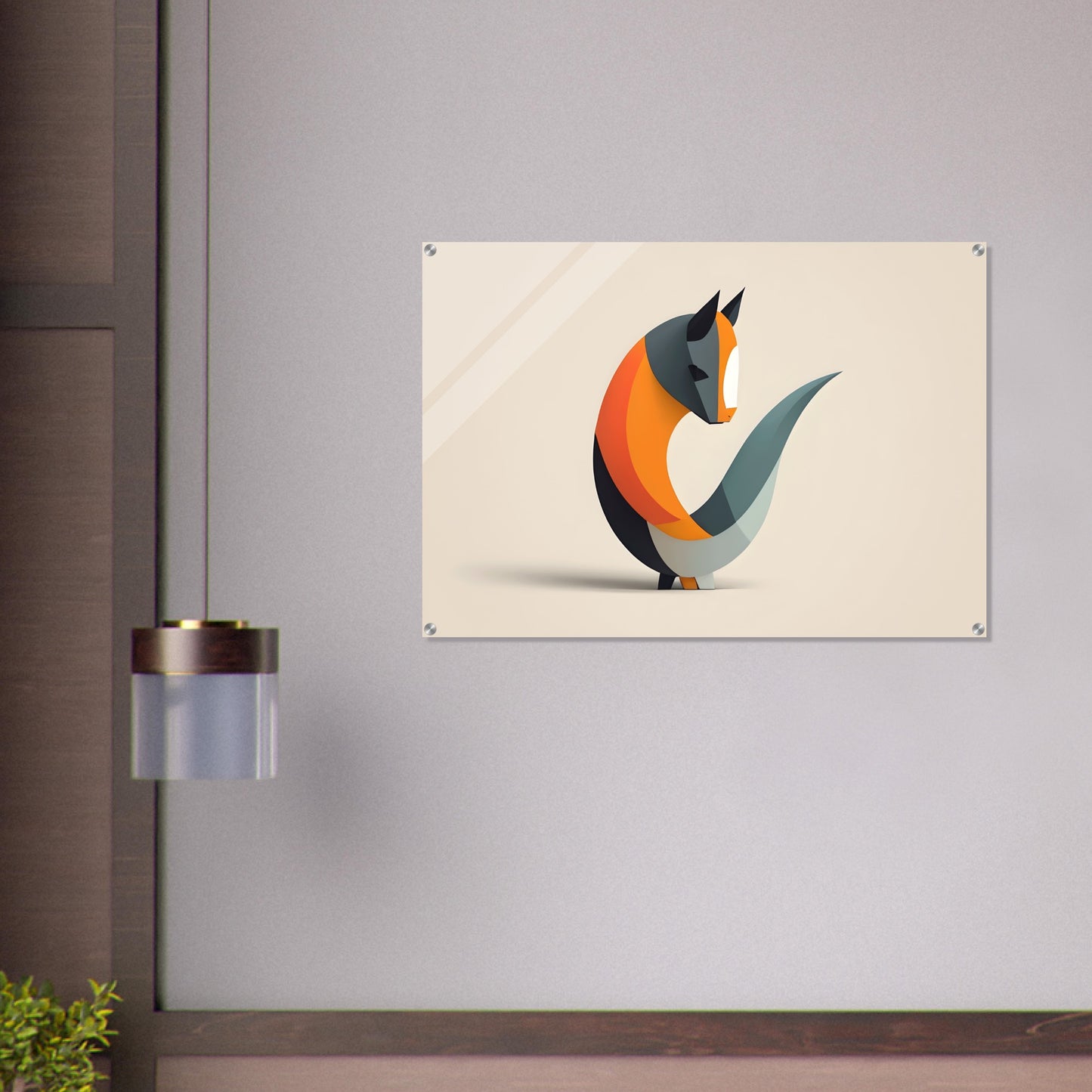 Whimsical Fox - Unique Minimalist Abstract Wall Art