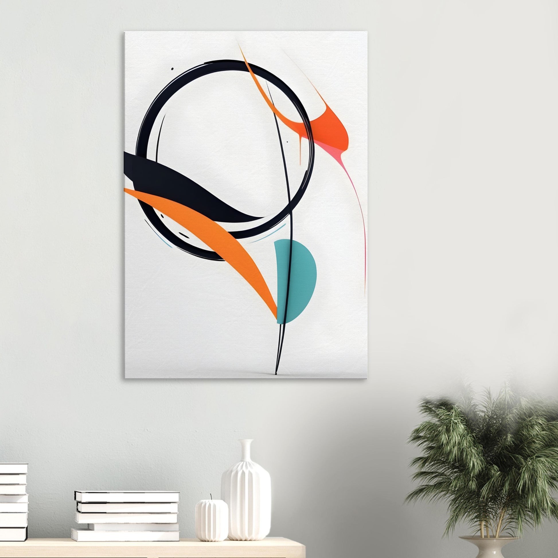 Minimalist Abstract Canvas Print with Dynamic Color Flow