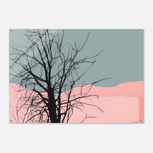 Whispering Branches - Minimalist Black Tree Acrylic Art Print