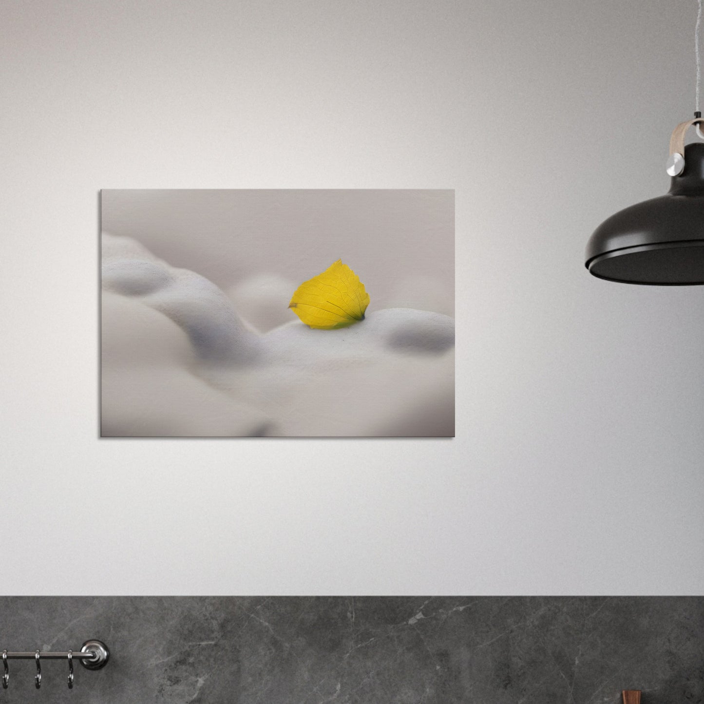 Minimalist Abstract Wall Art with Yellow Petal and Soft Textures