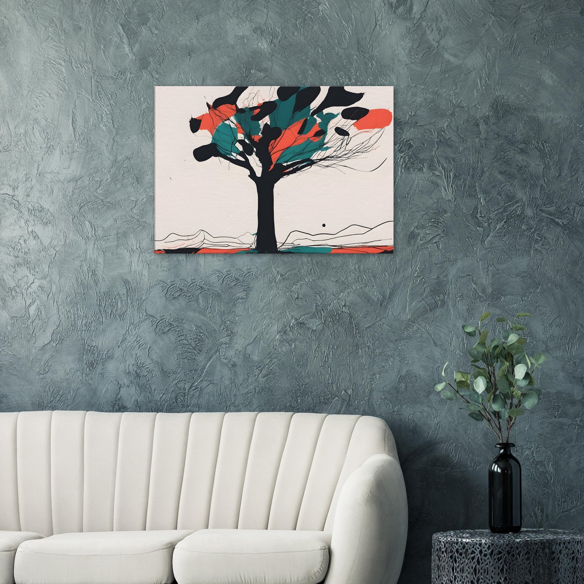 Ethereal Whispers - Bold Minimalist Abstract Tree Art