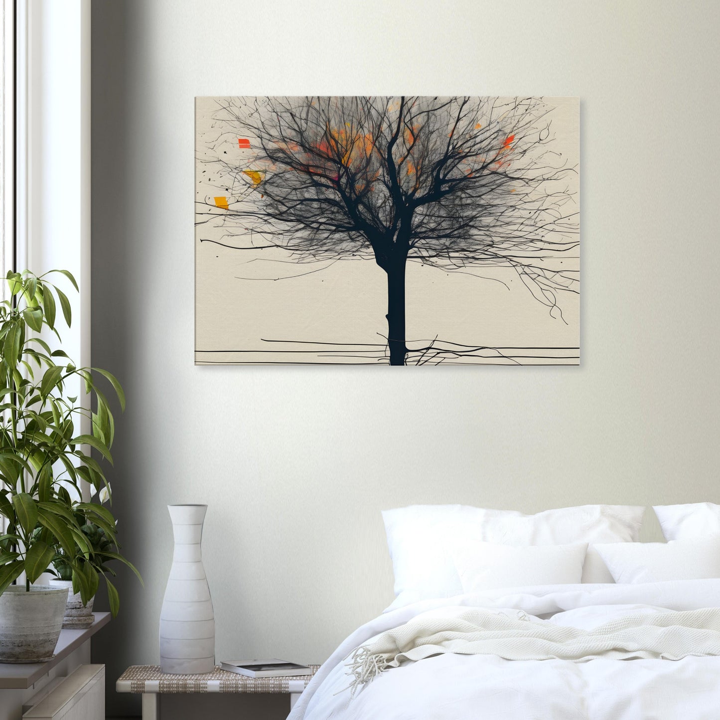 Whimsical Tree Canvas Print - Minimalist Abstract Art