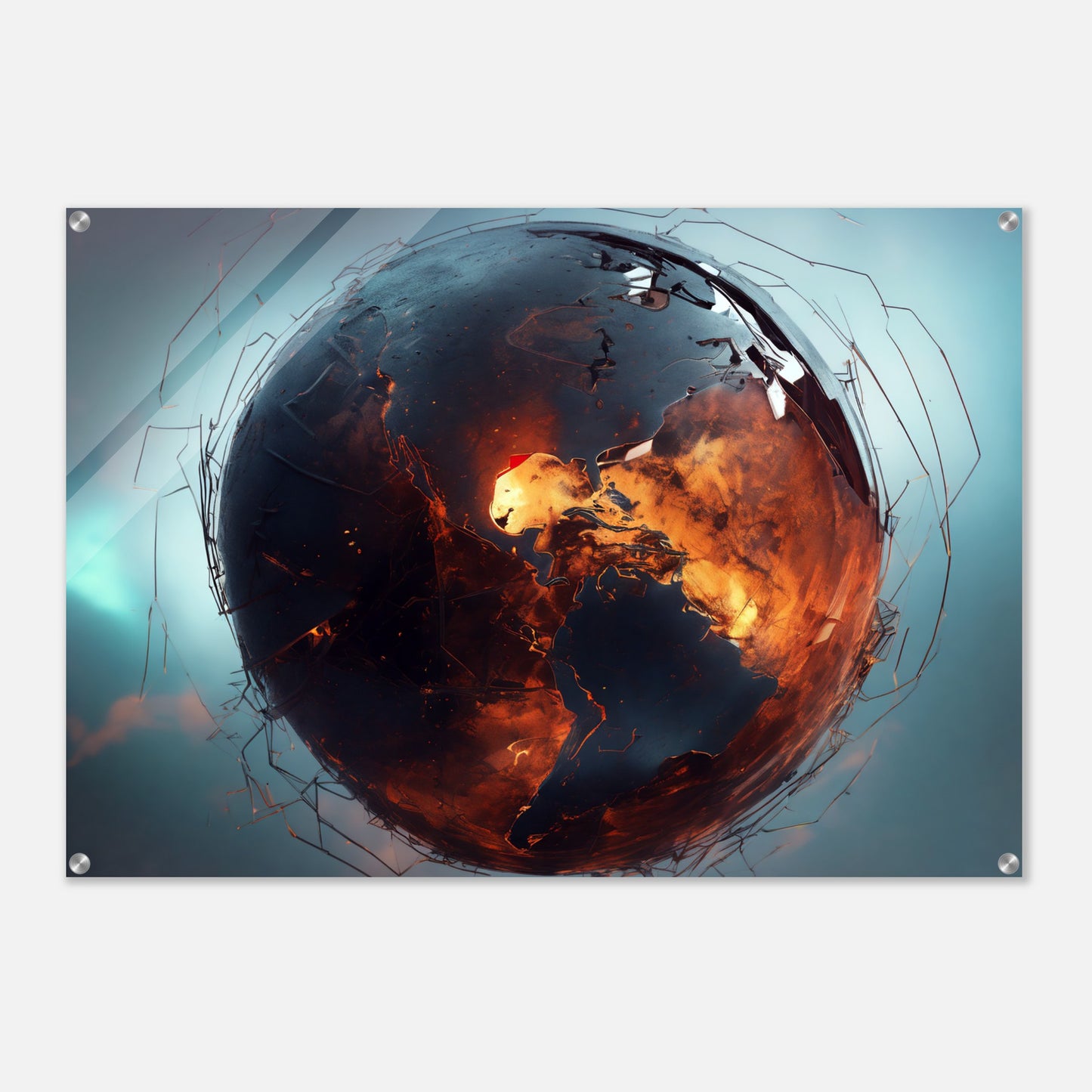 Acrylic print, plexiglass, wall art,Fractured Earth