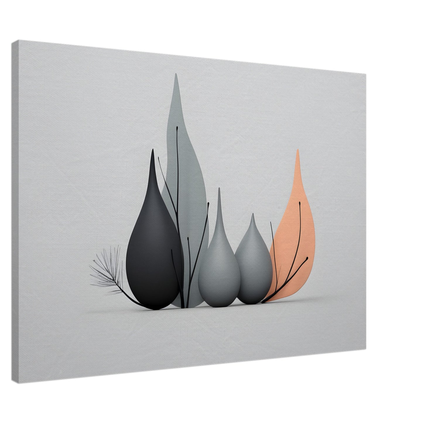 Elegant Minimalist Abstract Wall Art - Leaf Serenity