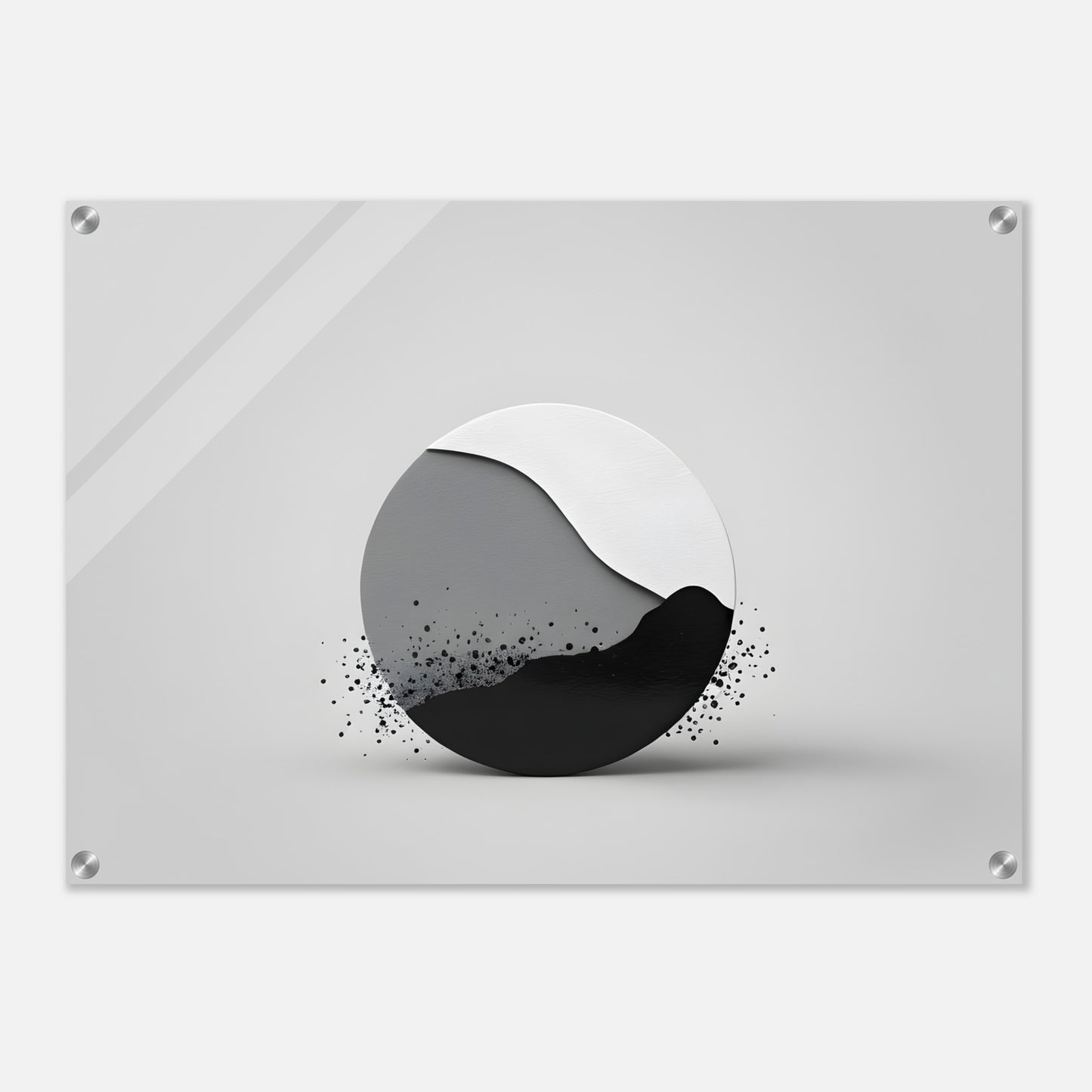 Minimalist Abstract Acrylic Print - Black and White Elegance