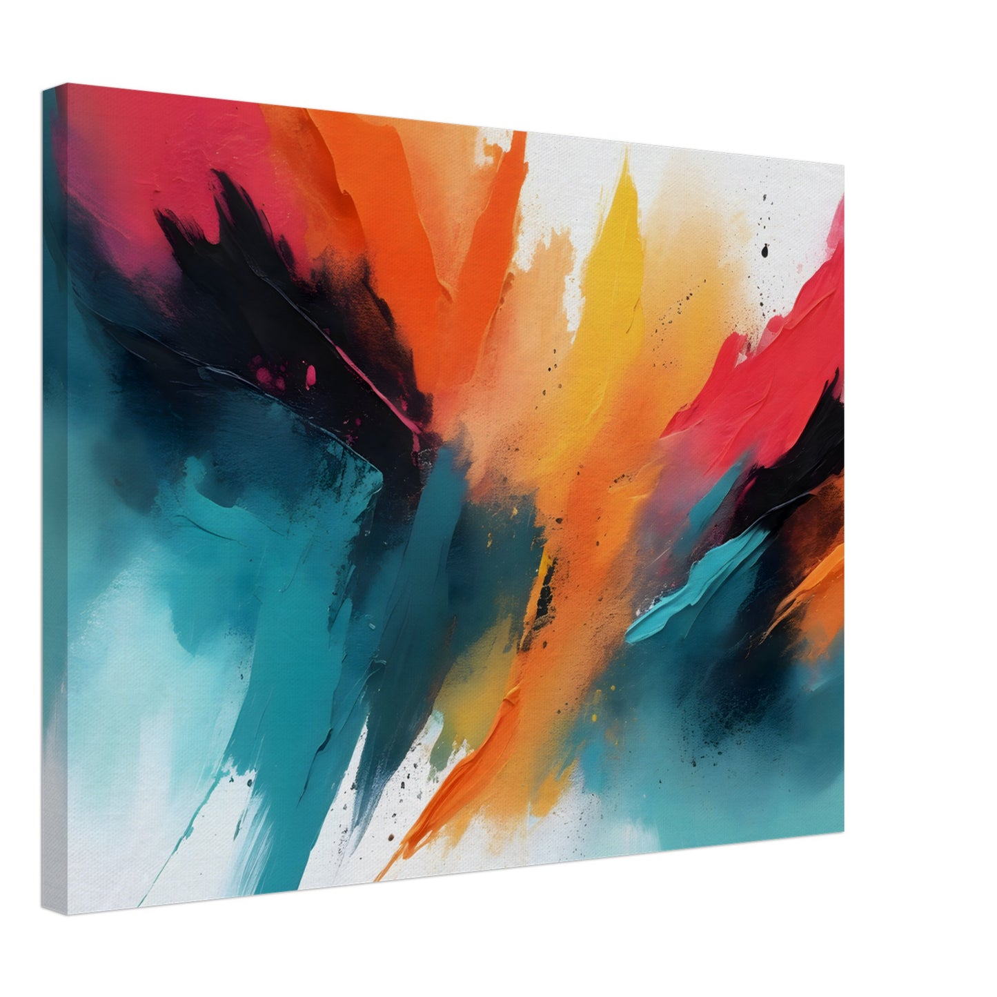 Chromatic Whisper: Abstract Color Splash Canvas Art