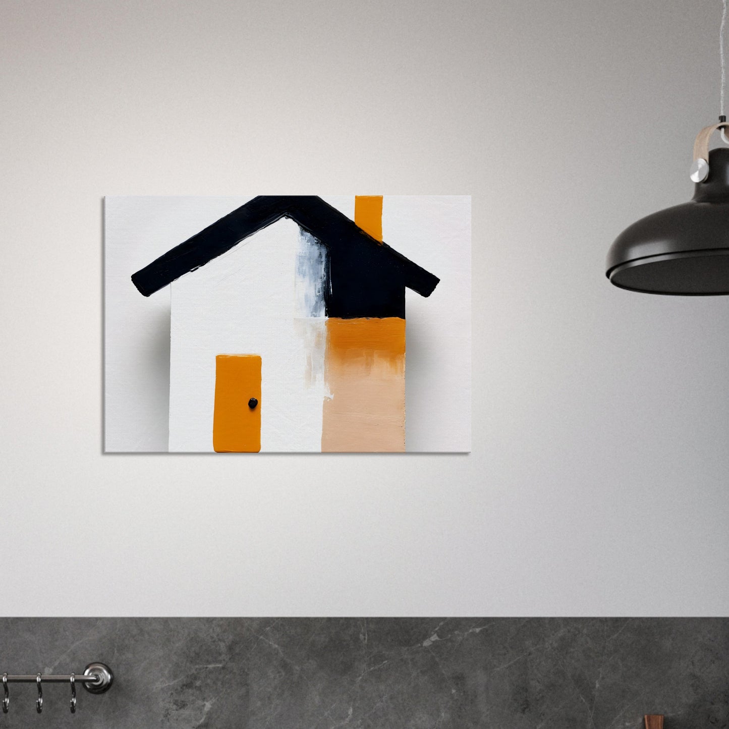 Charming Simplicity: Minimalist House Canvas Art