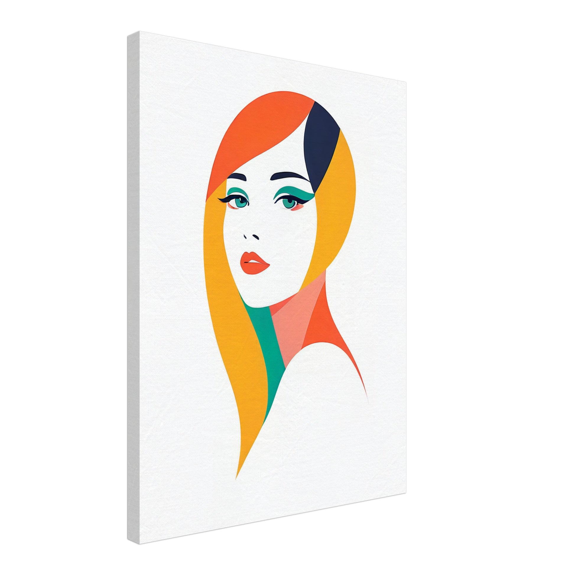 Vibrant Aura - Modern Minimalist Abstract Portrait Art Canvas