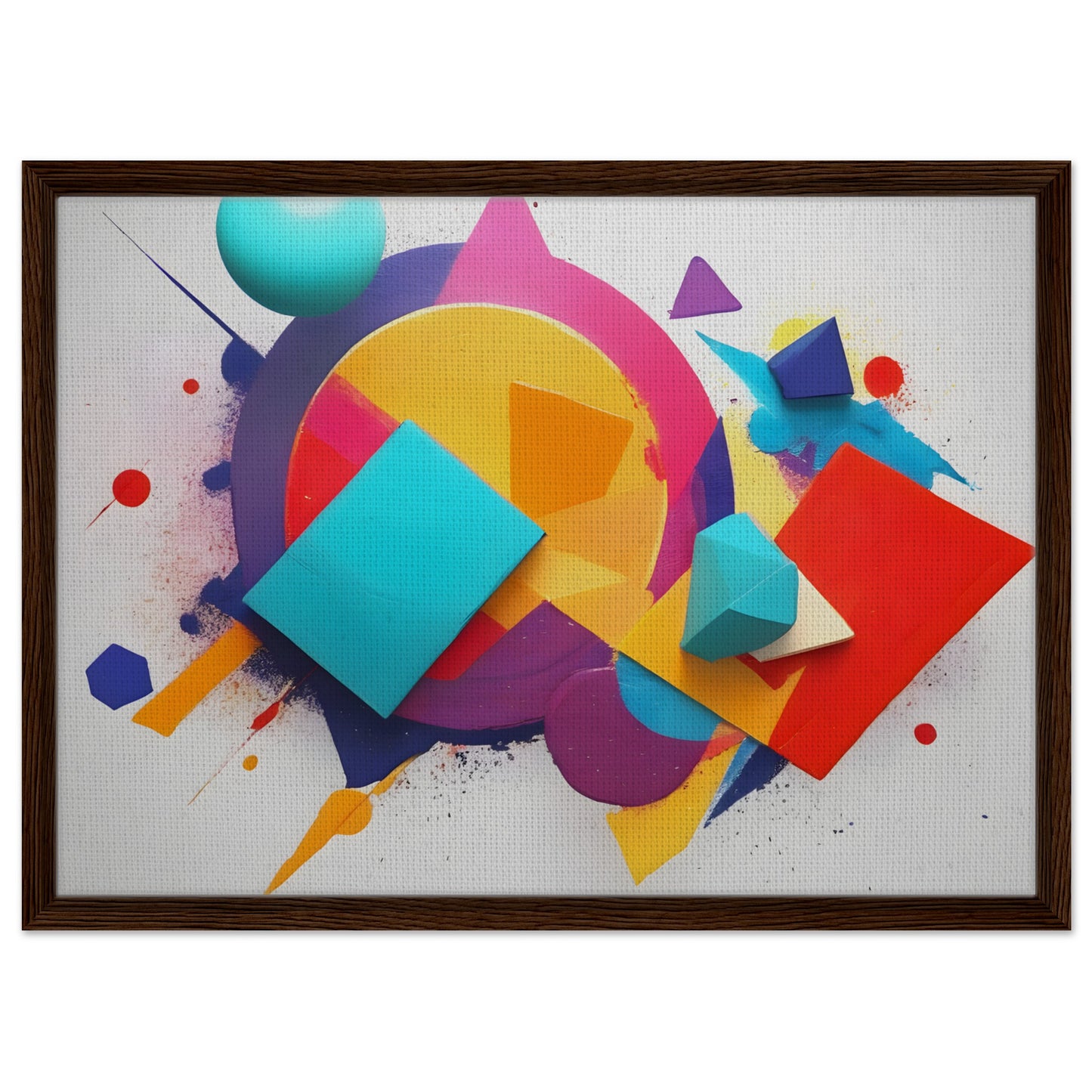 Vibrant Geometric Harmony - Abstract Minimalist Canvas Art