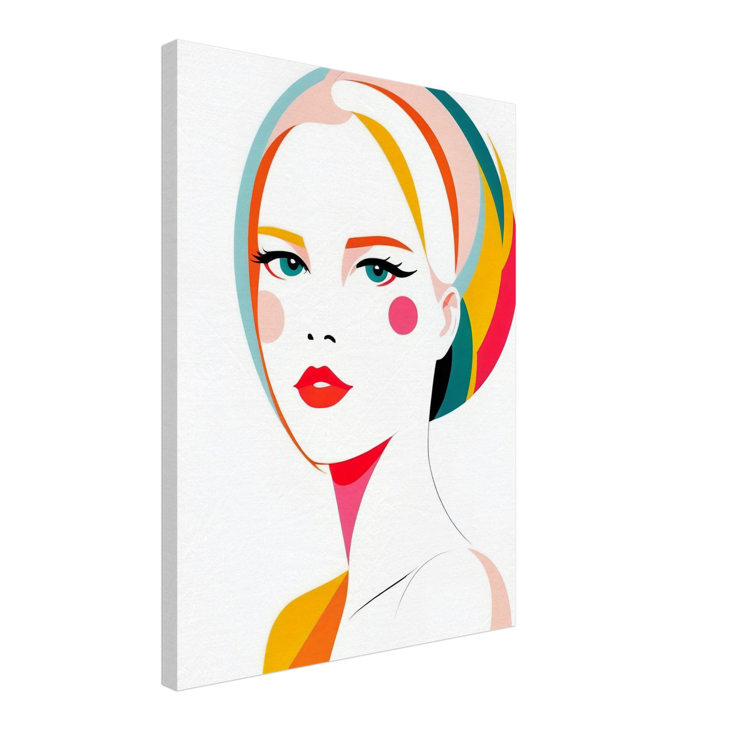 Vibrant Muse - Modern Abstract Female Portrait Canvas Print