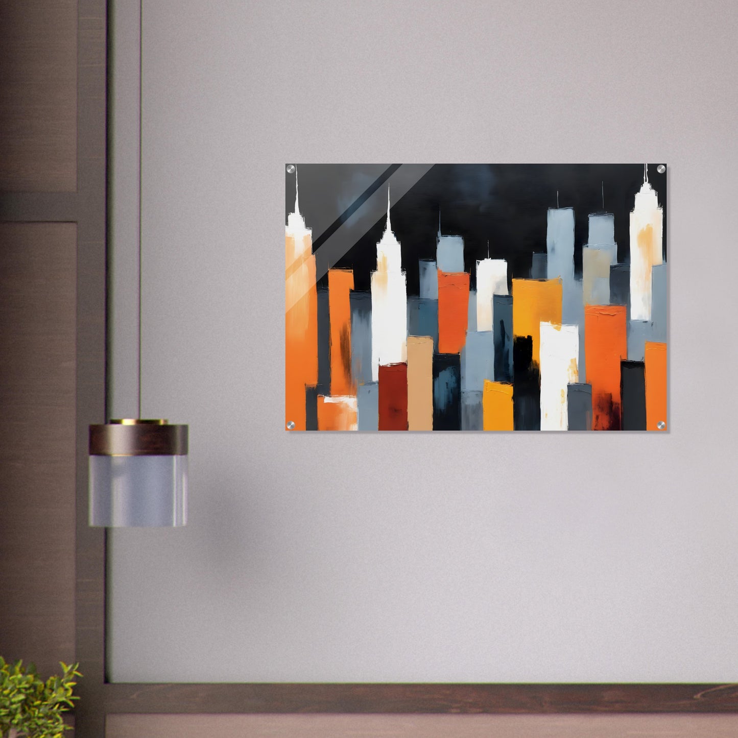 Ethereal Nightscapes: Abstract City Acrylic Print