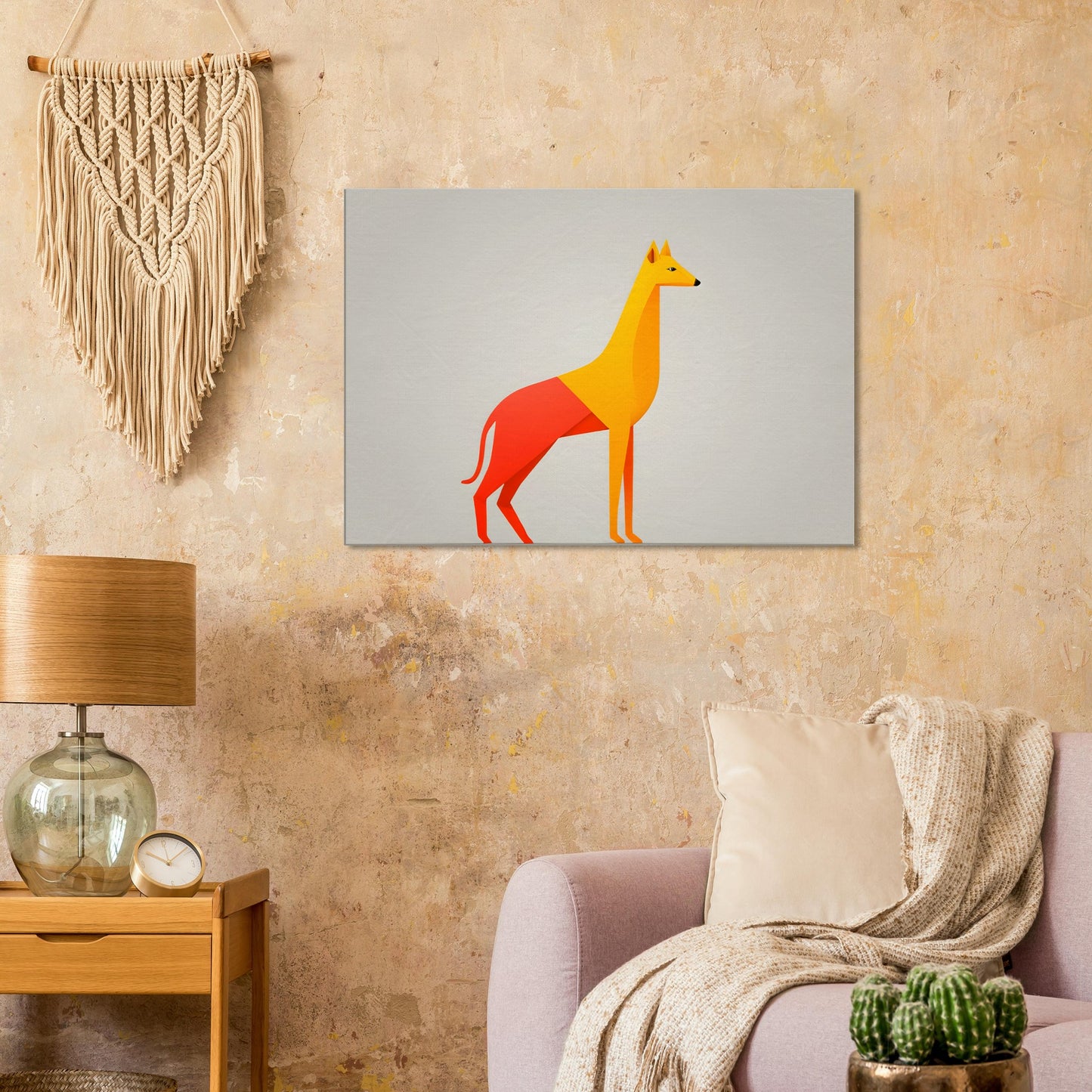 Whimsical Canine - Minimalist Abstract Art for Modern Spaces