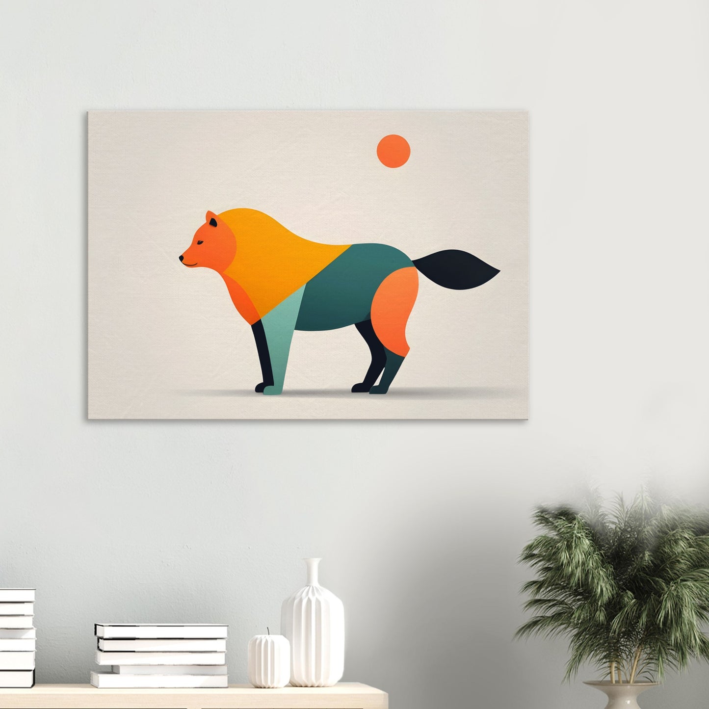 Whimsical Fox - Vibrant Minimalist Canvas Art