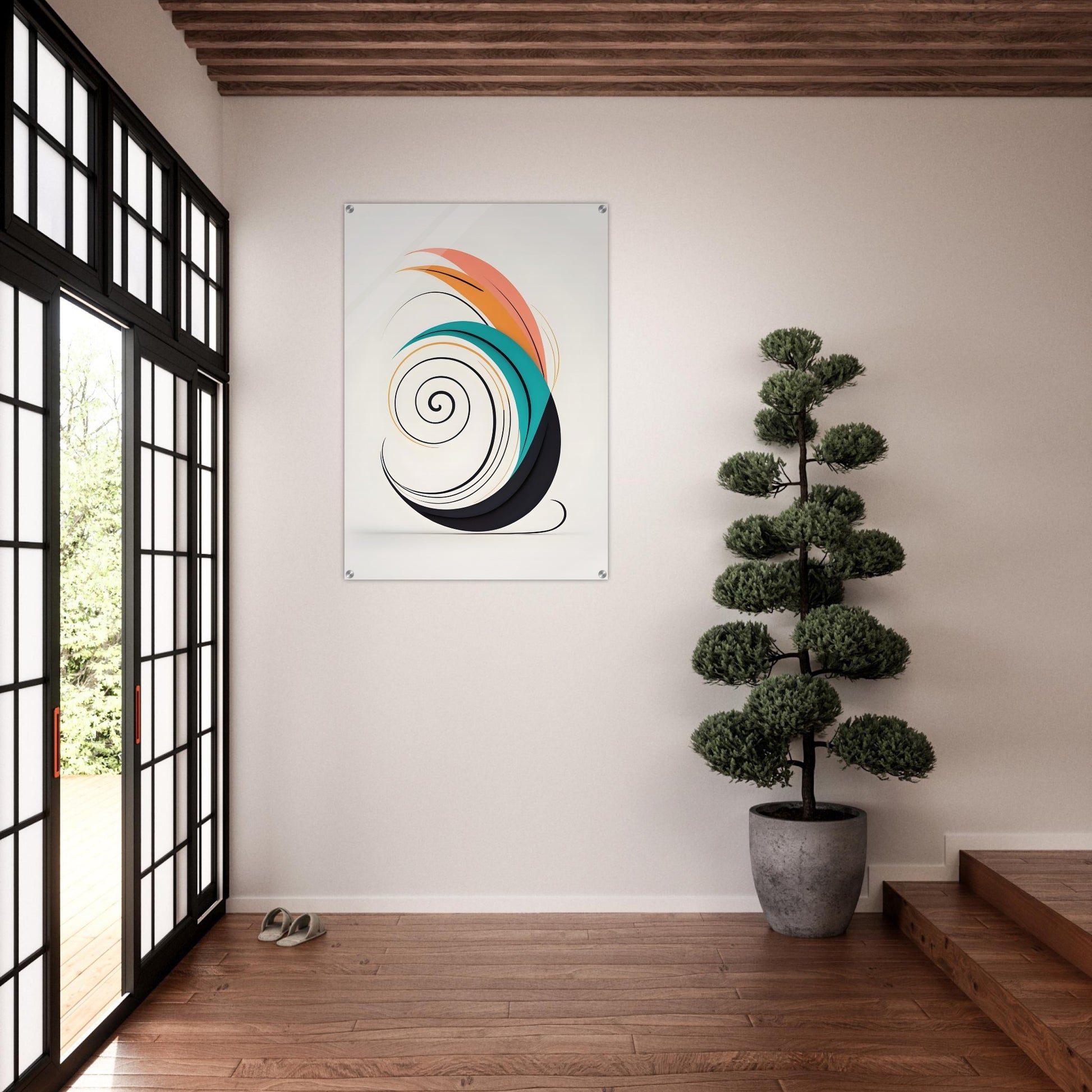 Acrylic glass wall art, Contemporary Nature-Inspired Abstract Artwork