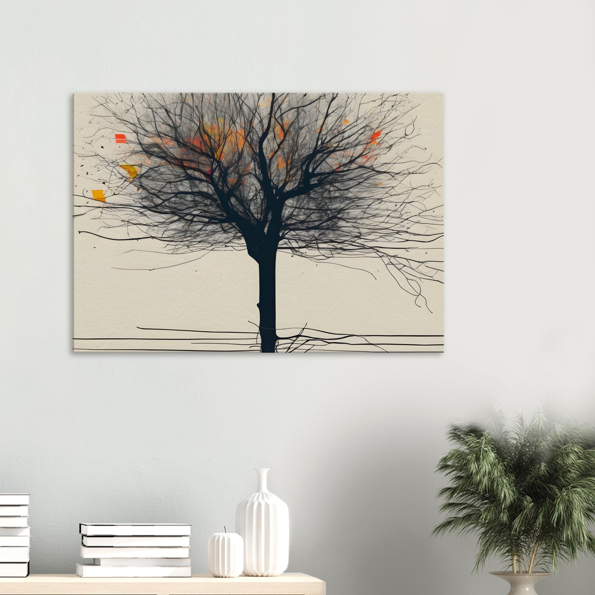 Whimsical Tree Canvas Print - Minimalist Abstract Art