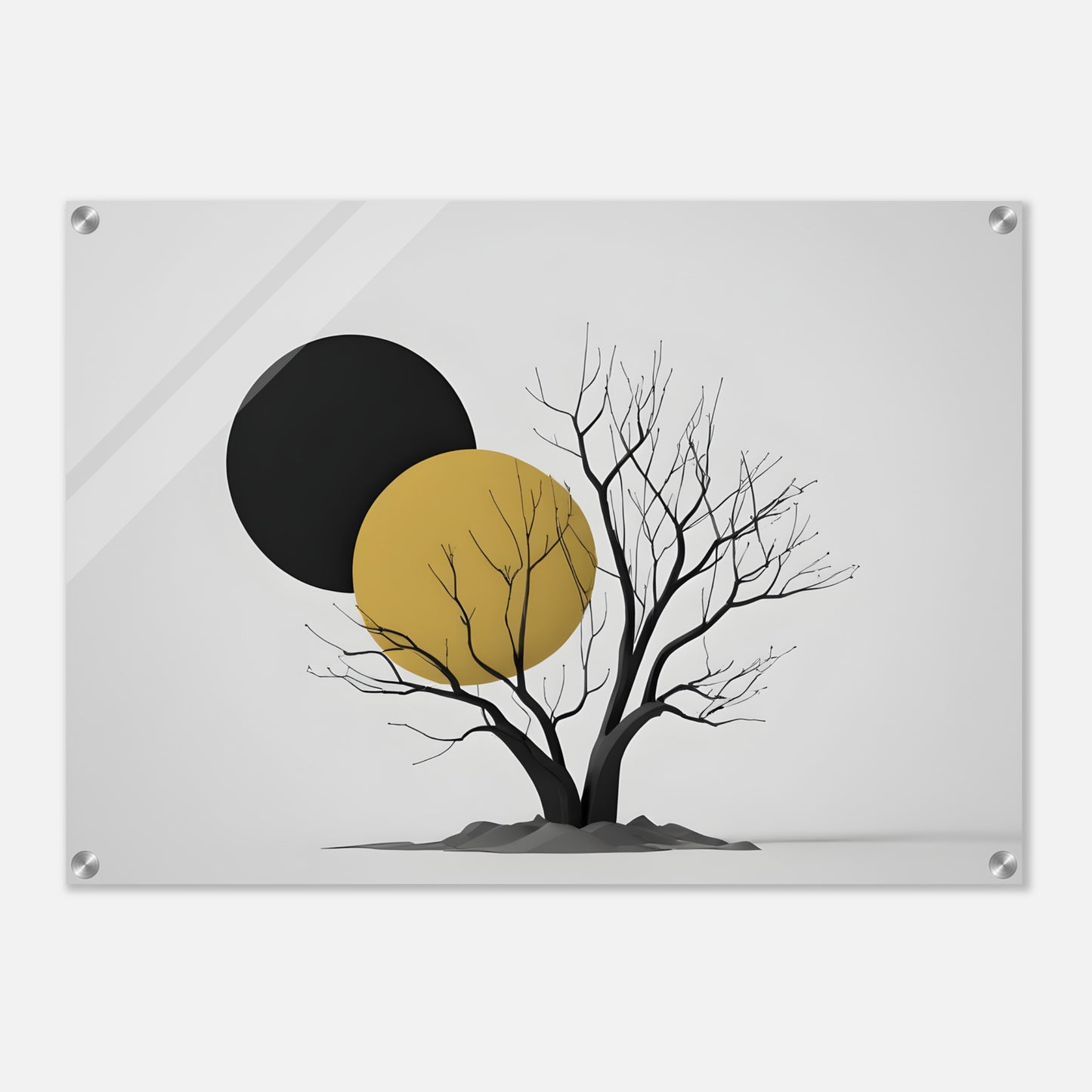 Minimalist Abstract Tree Wall Art Acrylic Print - Modern Home Decor