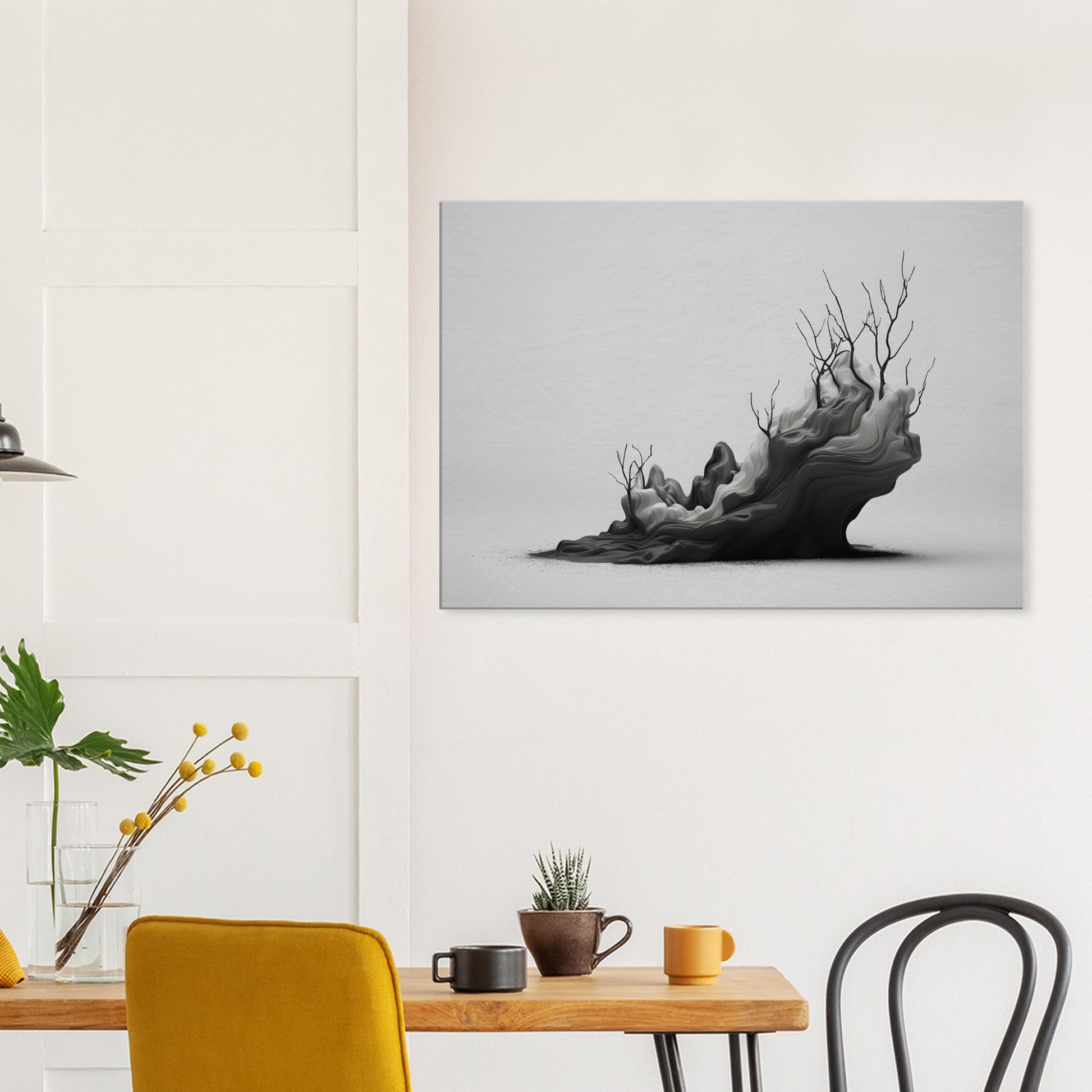 Monochrome Minimalist Abstract Art for Modern Spaces