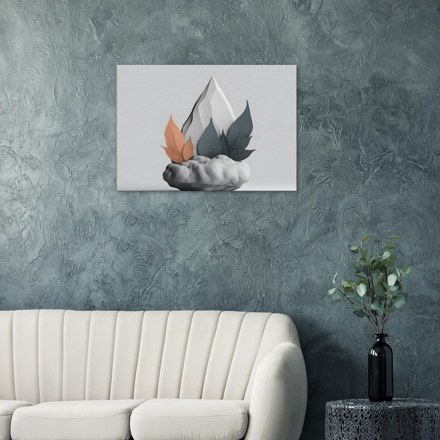 Minimalist Abstract Canvas Print with Nature Elements