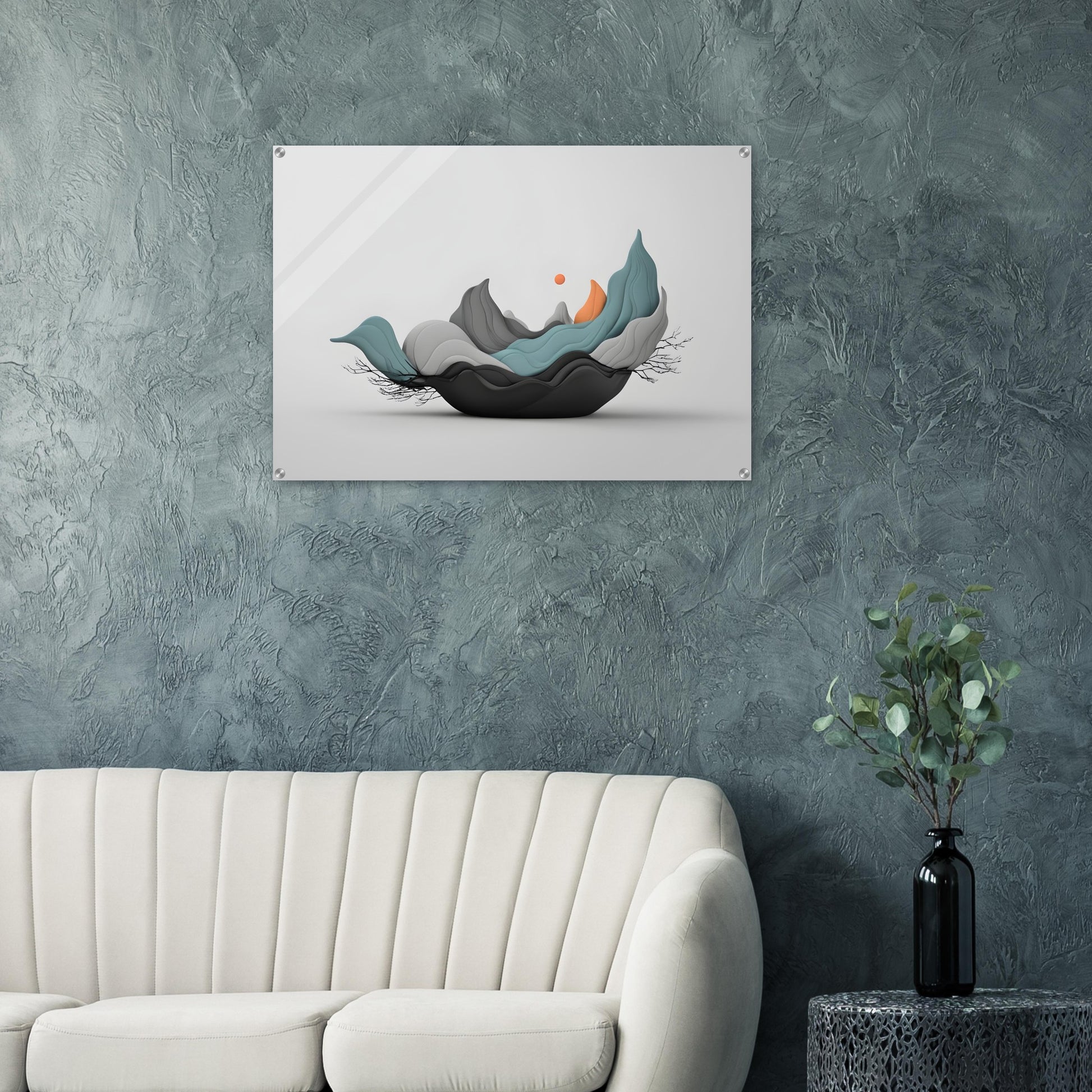 Elegant Wave Acrylic Print: Minimalist Abstract Wall Art