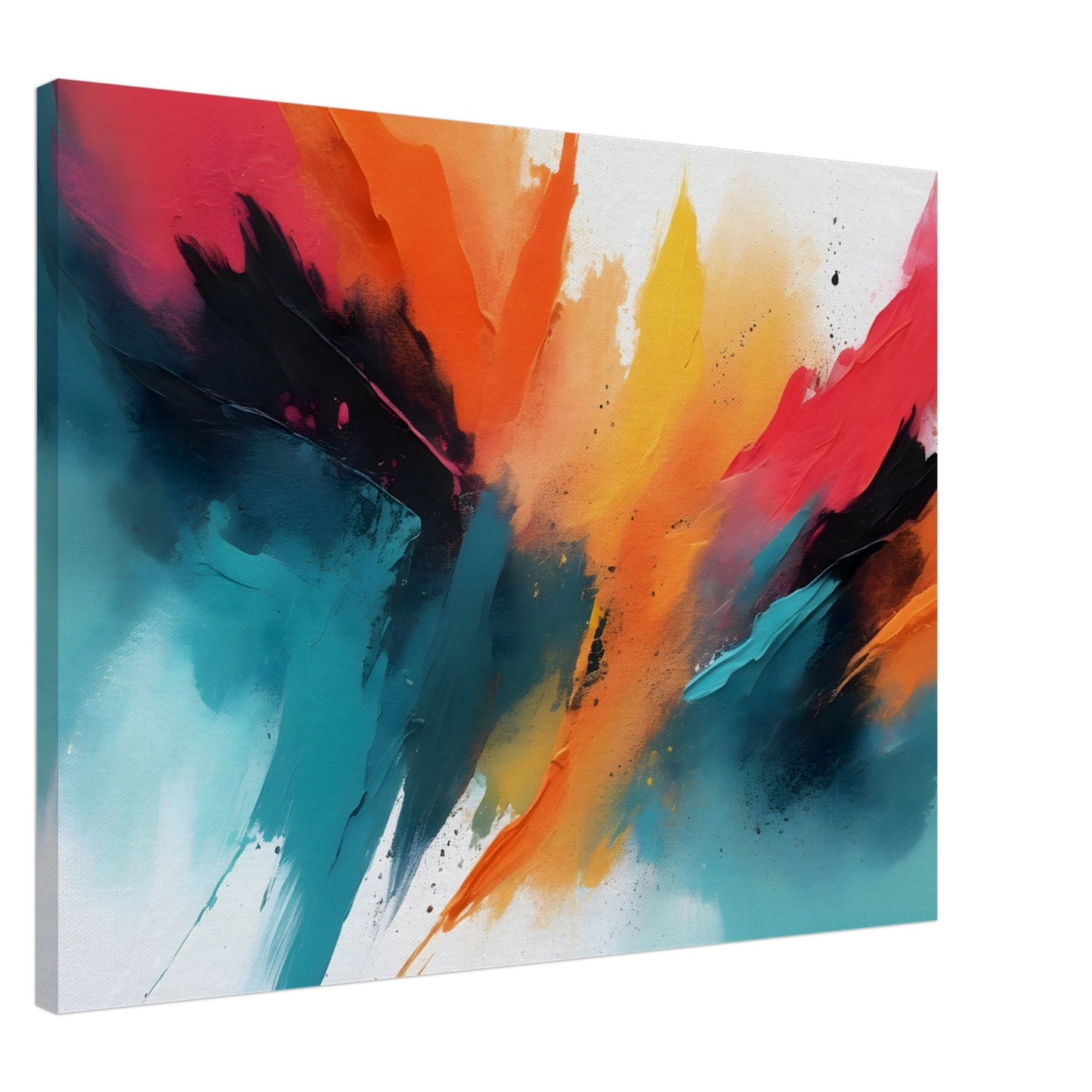 Chromatic Whisper: Abstract Color Splash Canvas Art