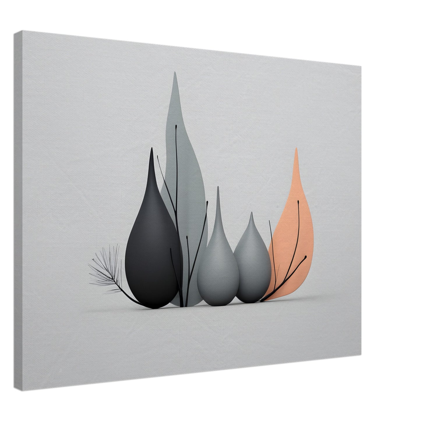 Elegant Minimalist Abstract Wall Art - Leaf Serenity