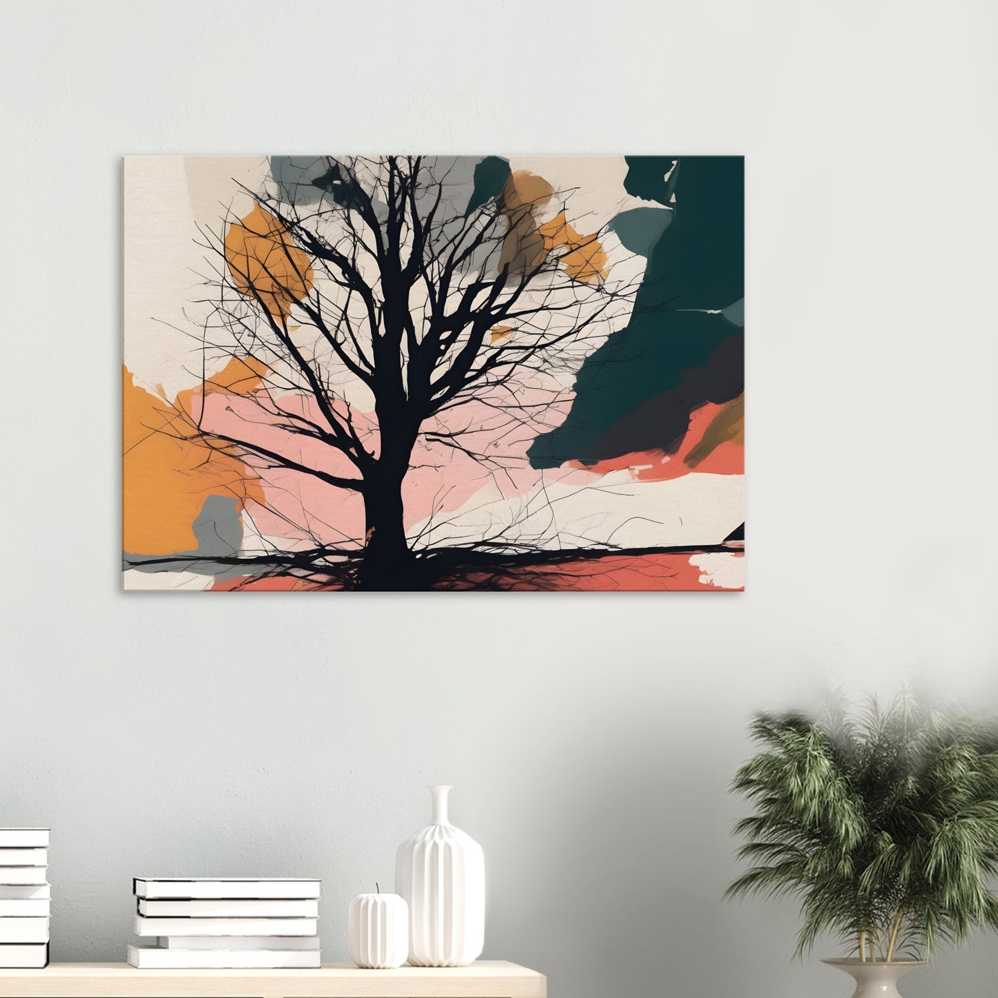 Silhouette Serenity - Captivating Tree Abstract Wall Art