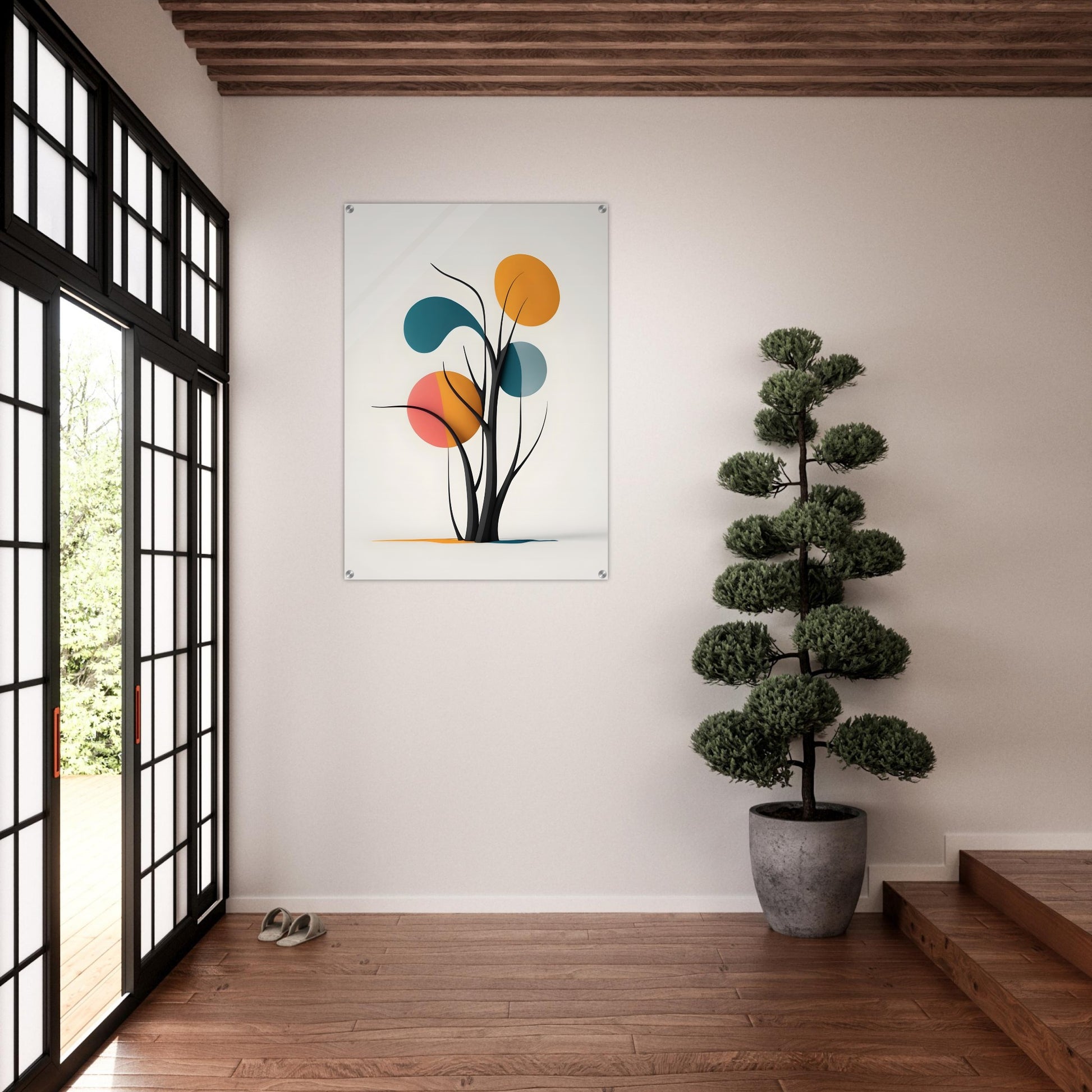 Acrylic glass wall art, Flowing Nature-Inspired Minimalist Art