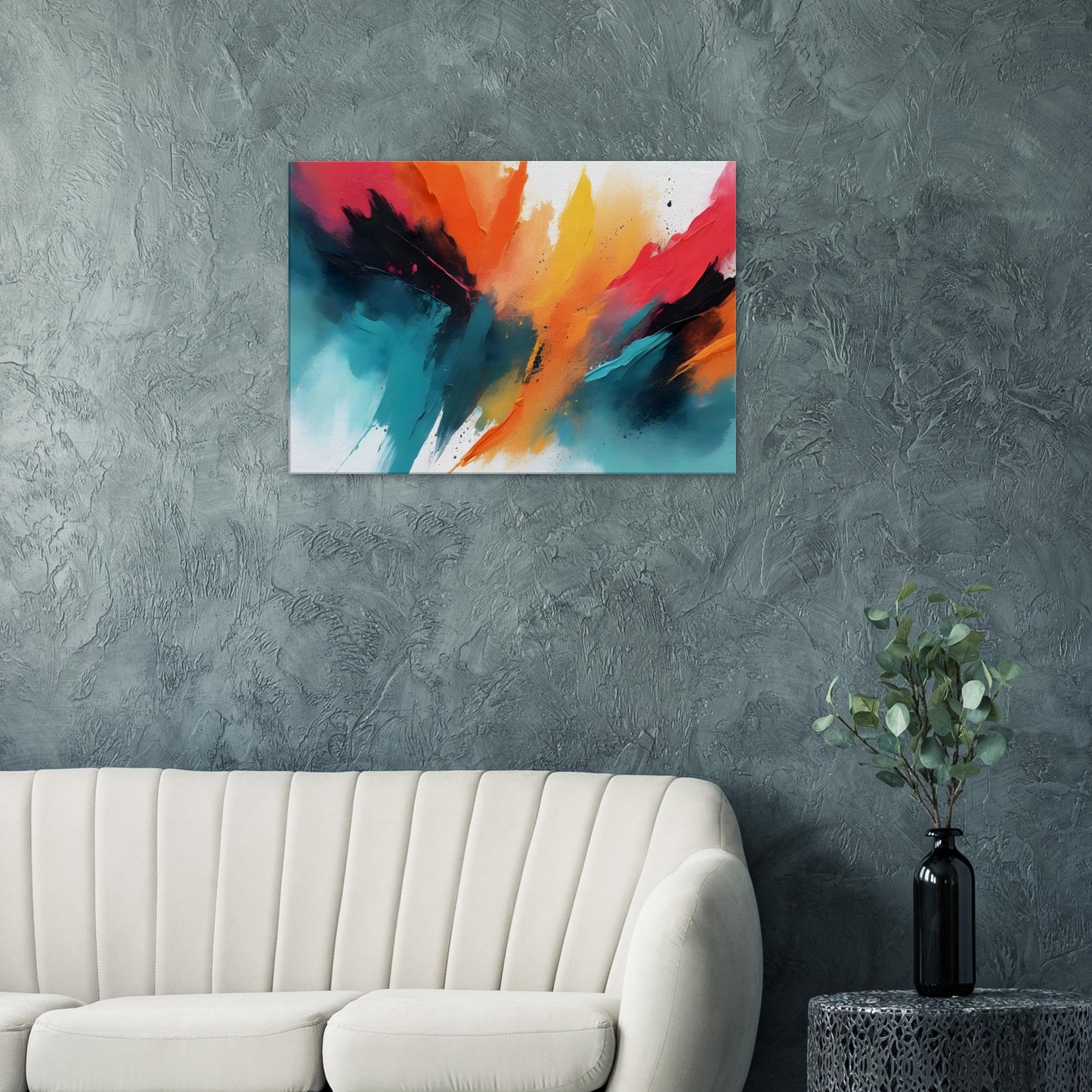 Chromatic Whisper: Abstract Color Splash Canvas Art