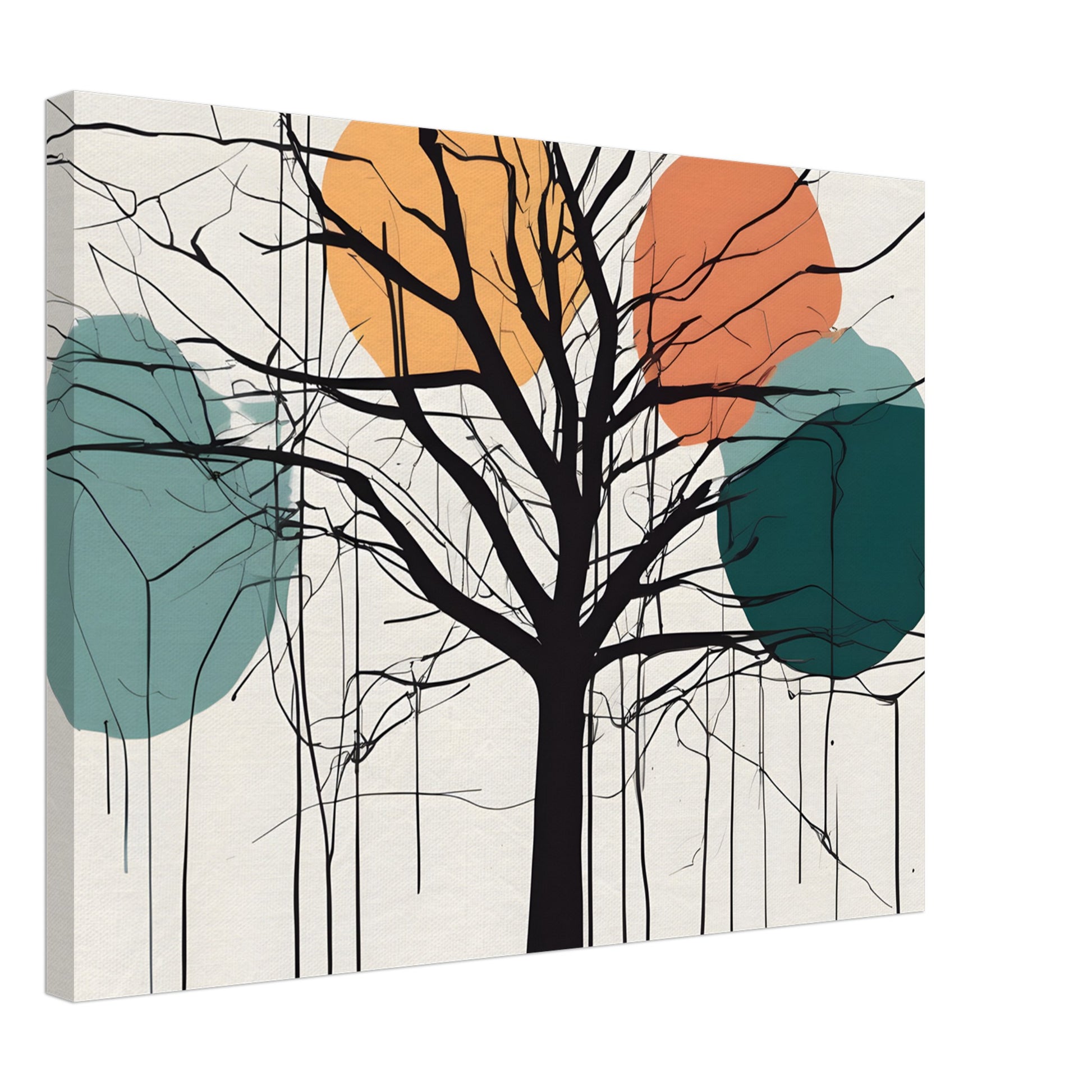 Whimsical Tree - Minimalist Abstract Canvas Art for Modern Spaces