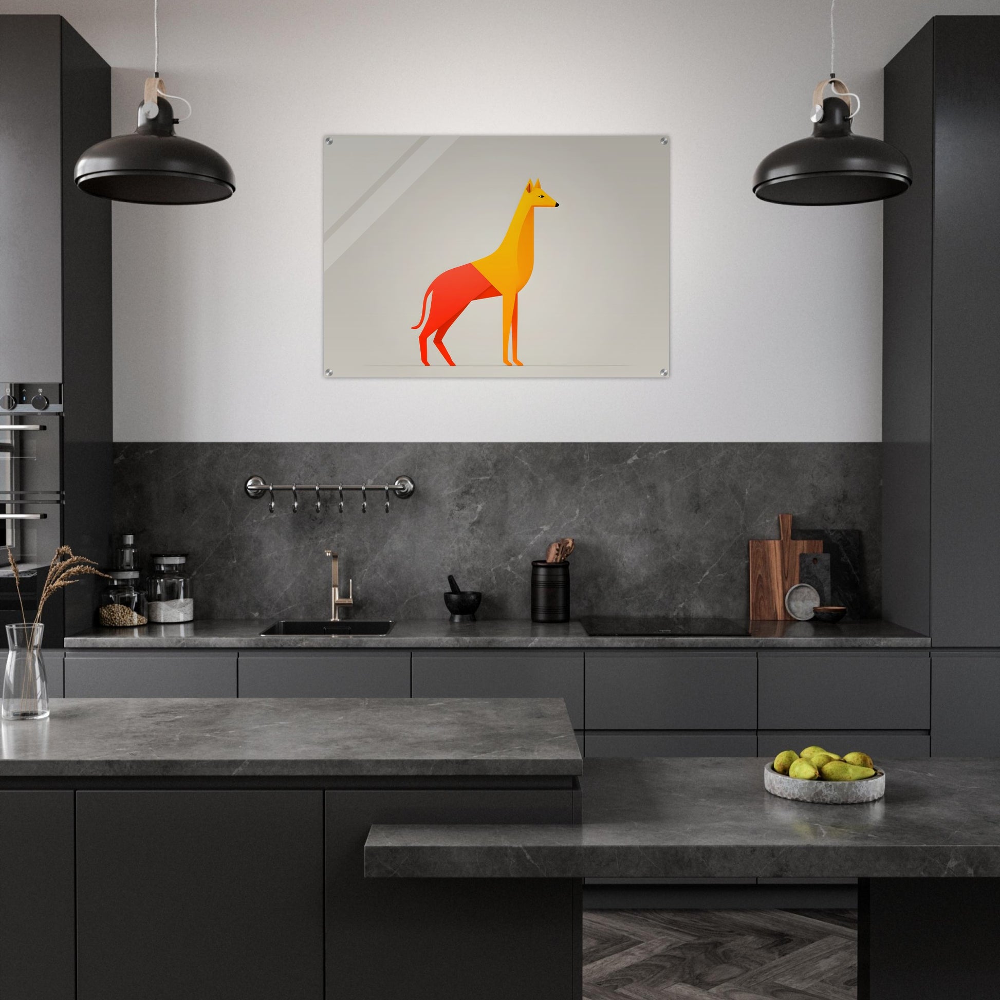 Canine Delight - Vibrant Minimalist Abstract Wall Art