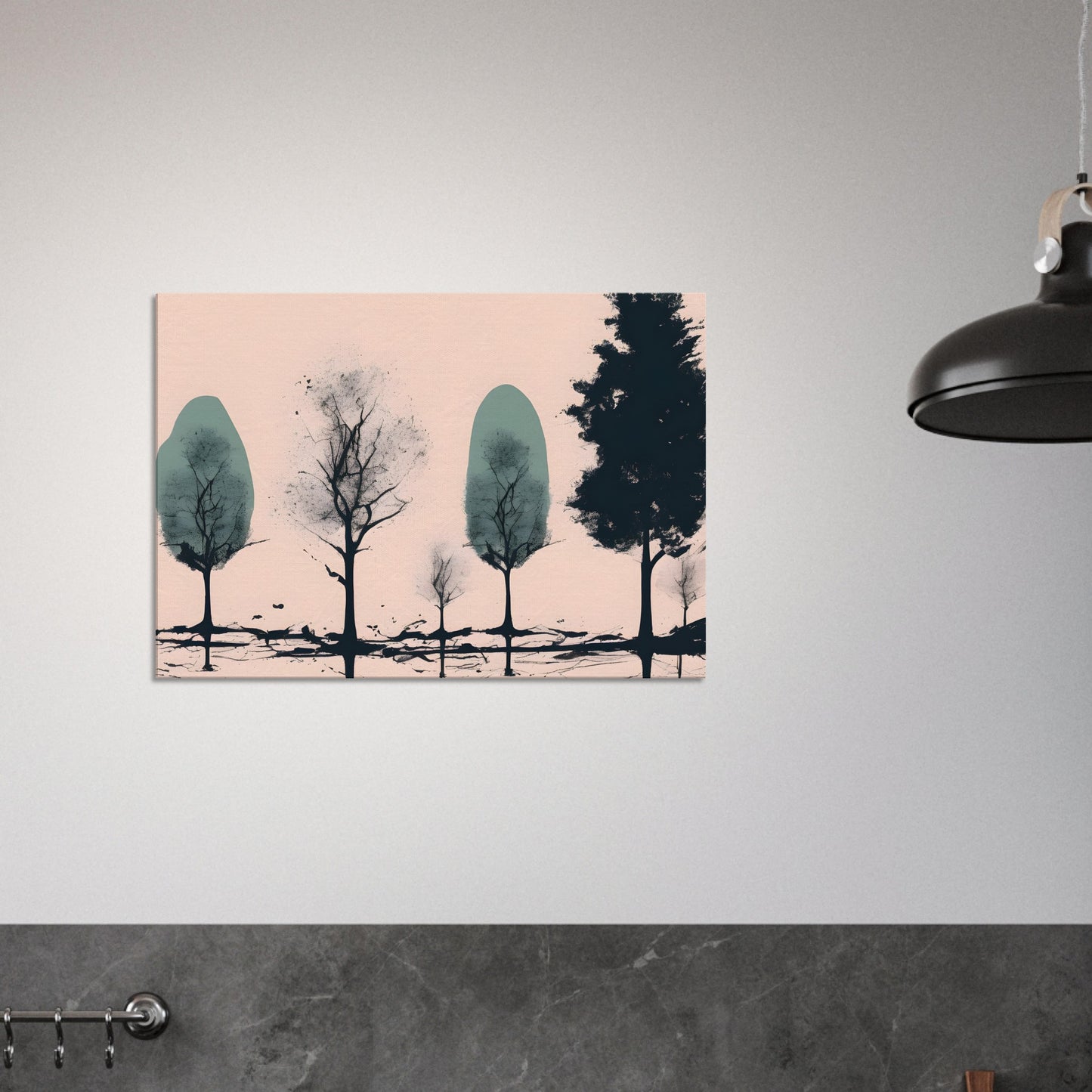 Serene Trees Canvas Print - Minimalist Abstract Wall Art