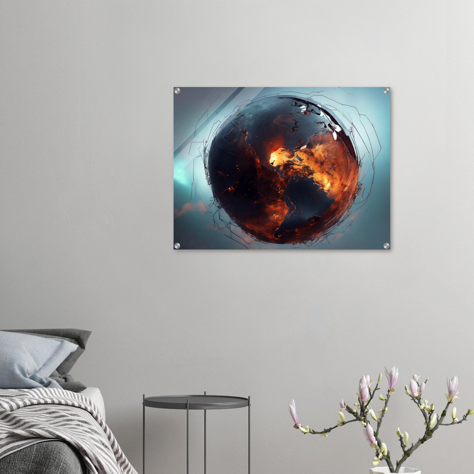 Acrylic print, plexiglass, wall art,Fractured Earth