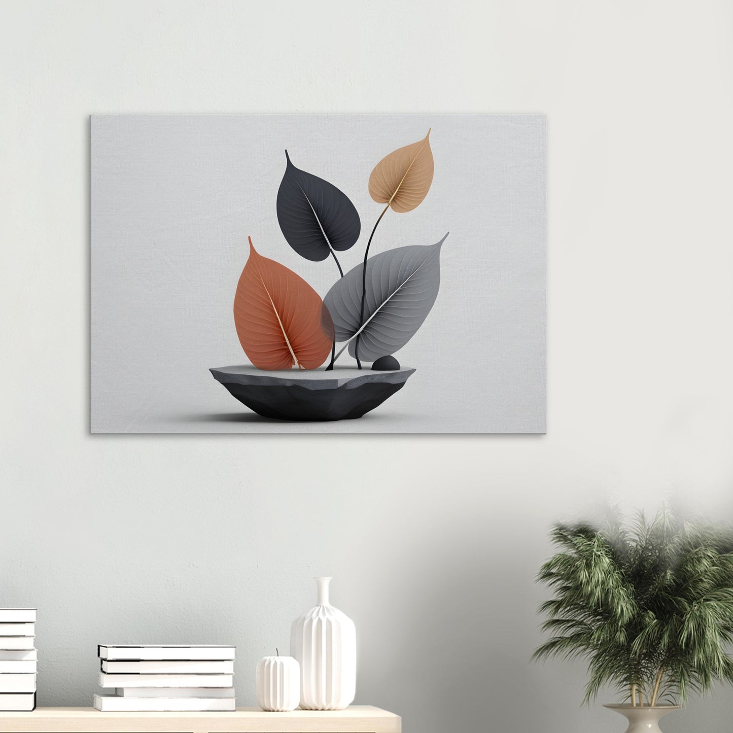 Minimalist Abstract Wall Art - Elegant Leaf Sculpture