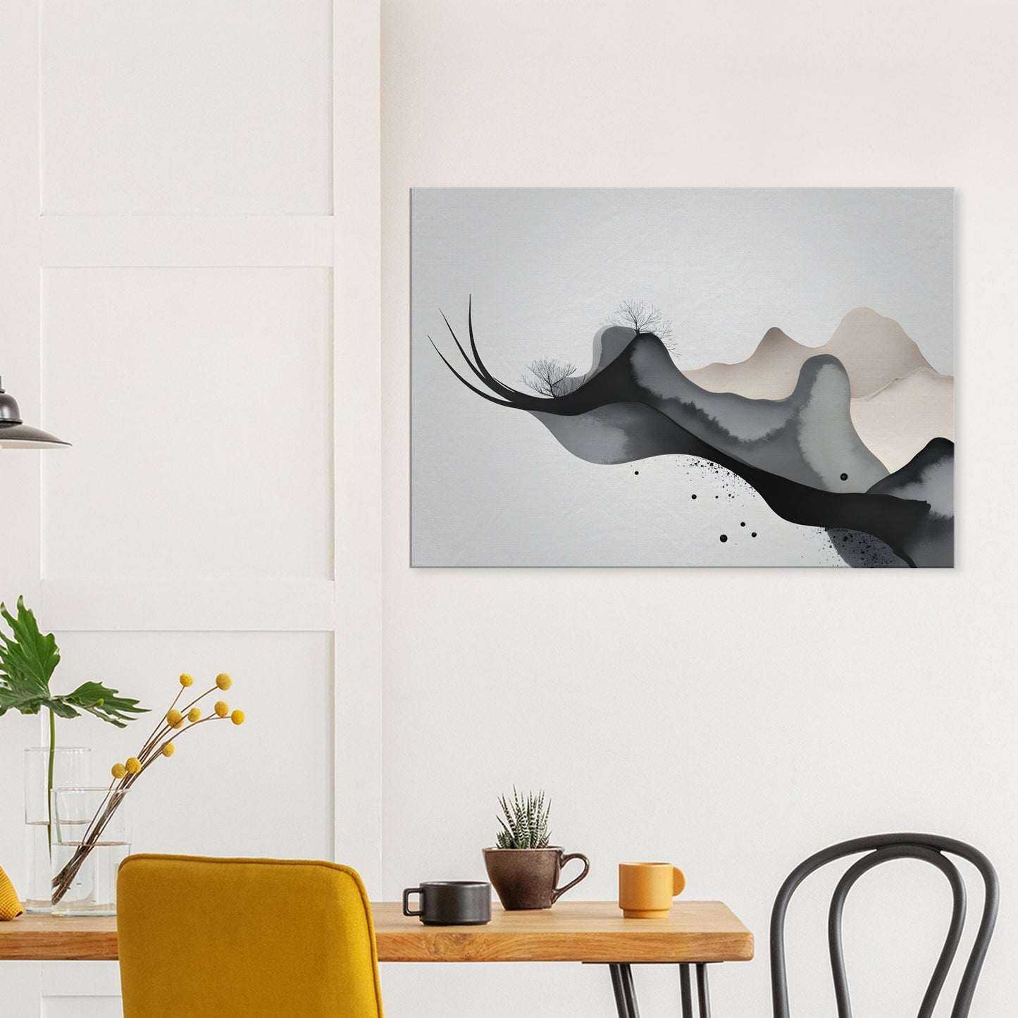 Minimalist Abstract Canvas Print - Serene Mountain Flow