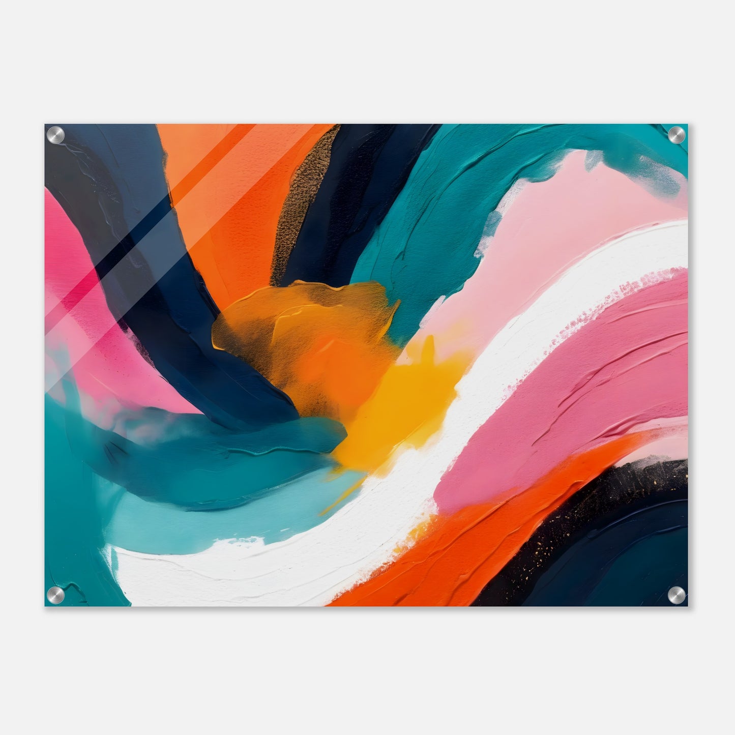 Luminous Waves: Minimalist Abstract Acrylic Print