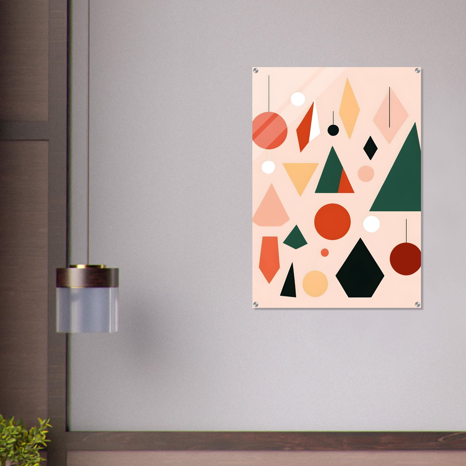 Geometric Joy - Minimalist Abstract Christmas Art