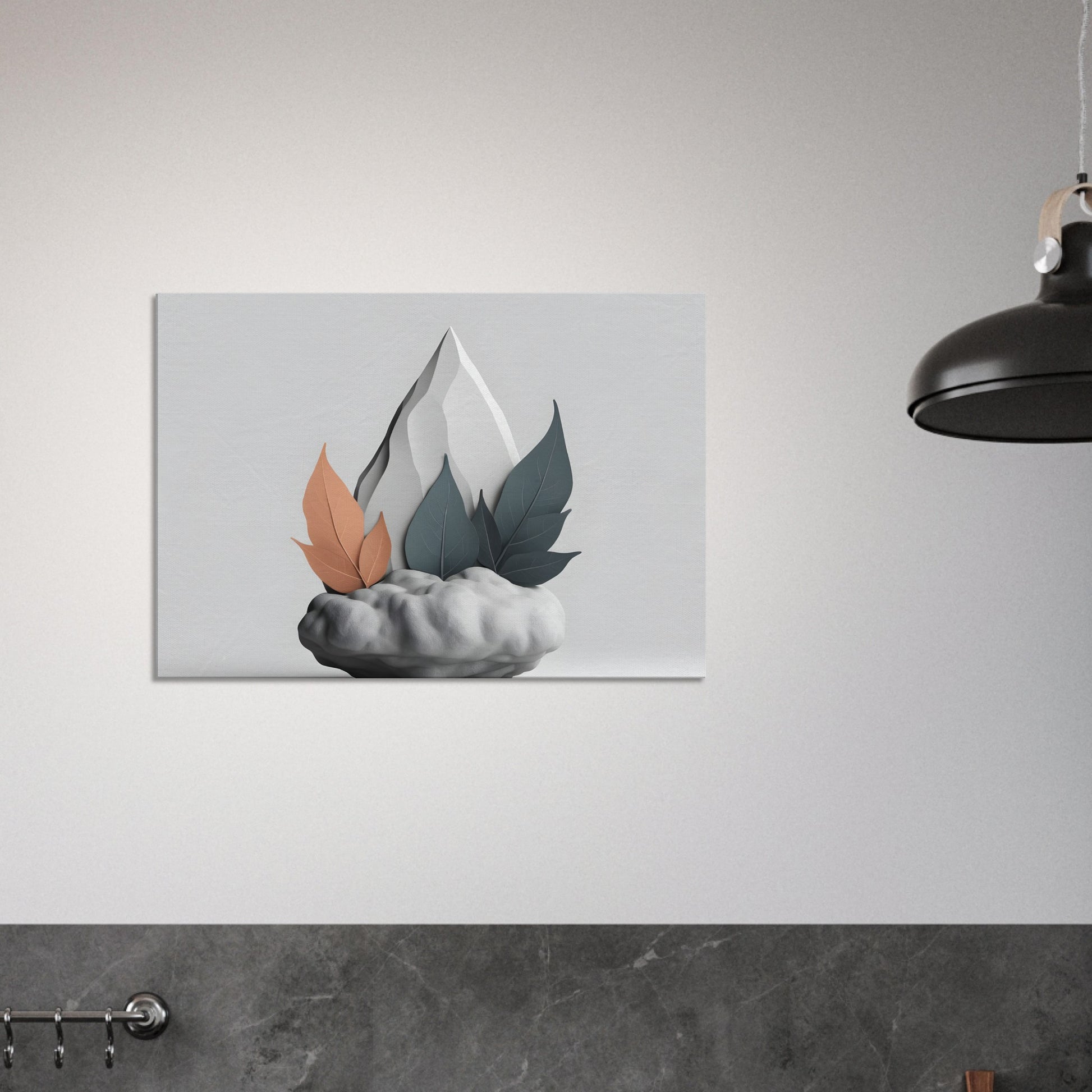 Minimalist Abstract Canvas Print with Nature Elements